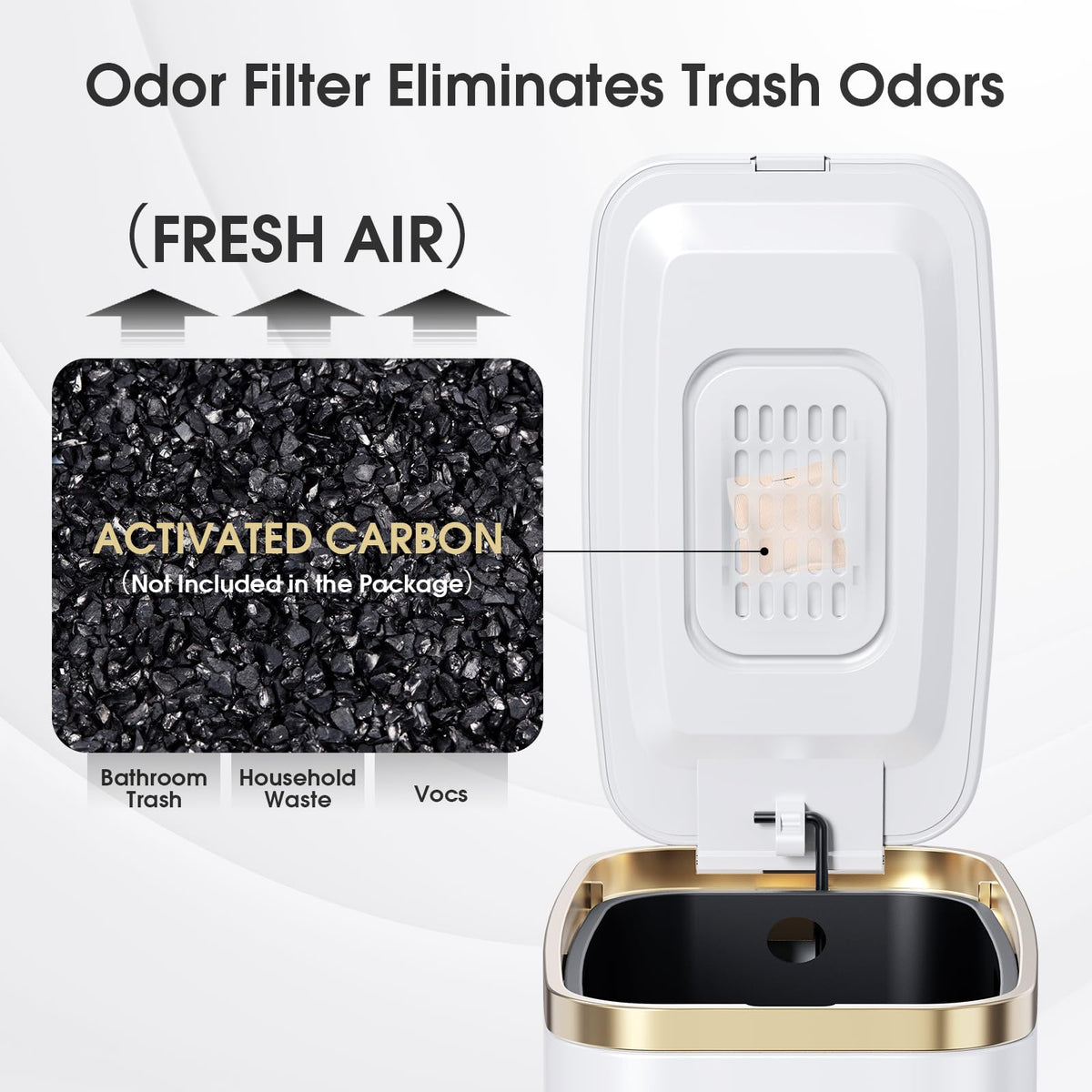 Small Bathroom Trash Can with Lid Soft Close
