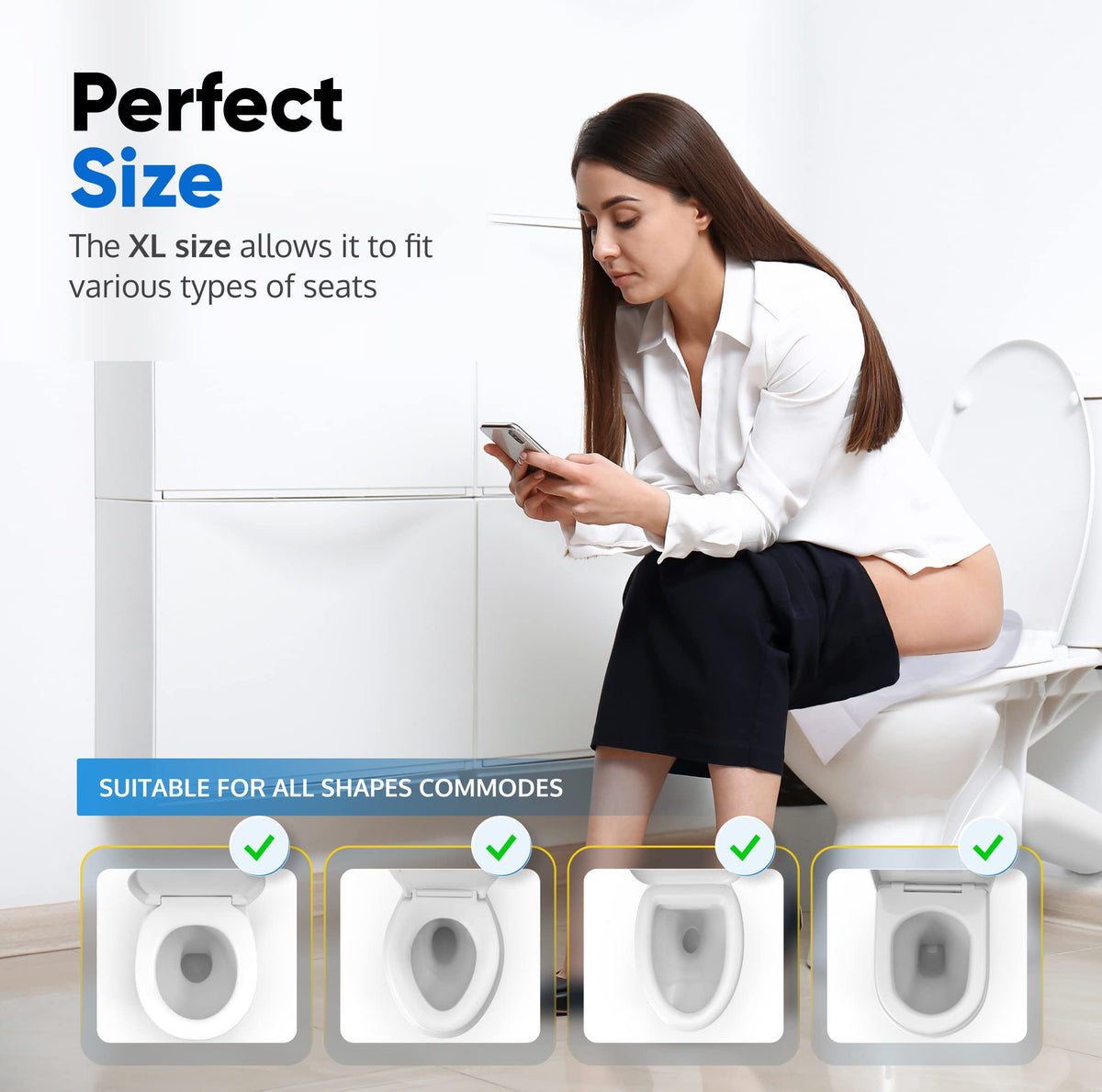 Toilet Seat Covers Disposable Flushable Travel Pack of 50 (50 Count)