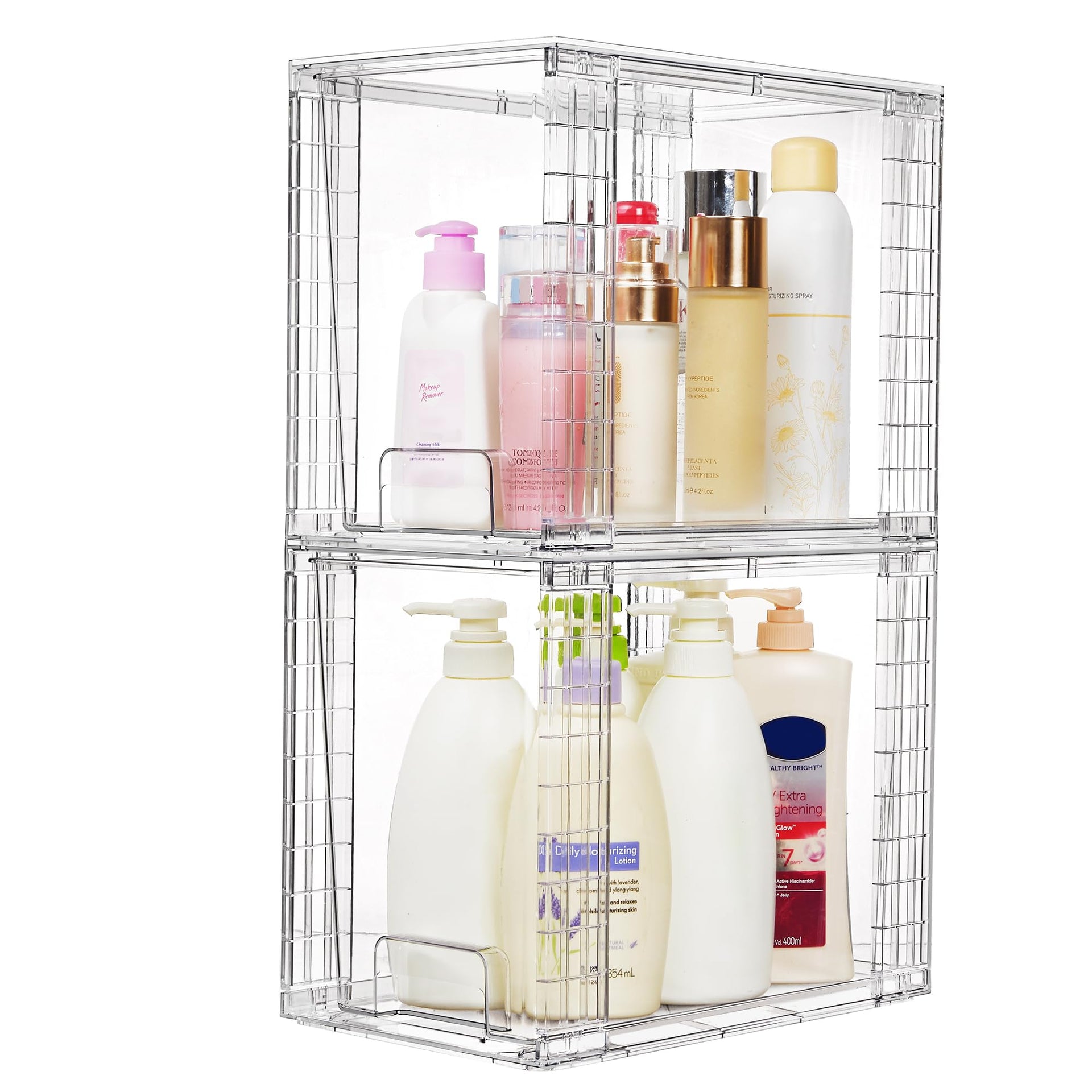 2 Pack Clear Stackable Storage Drawers (2 Count)