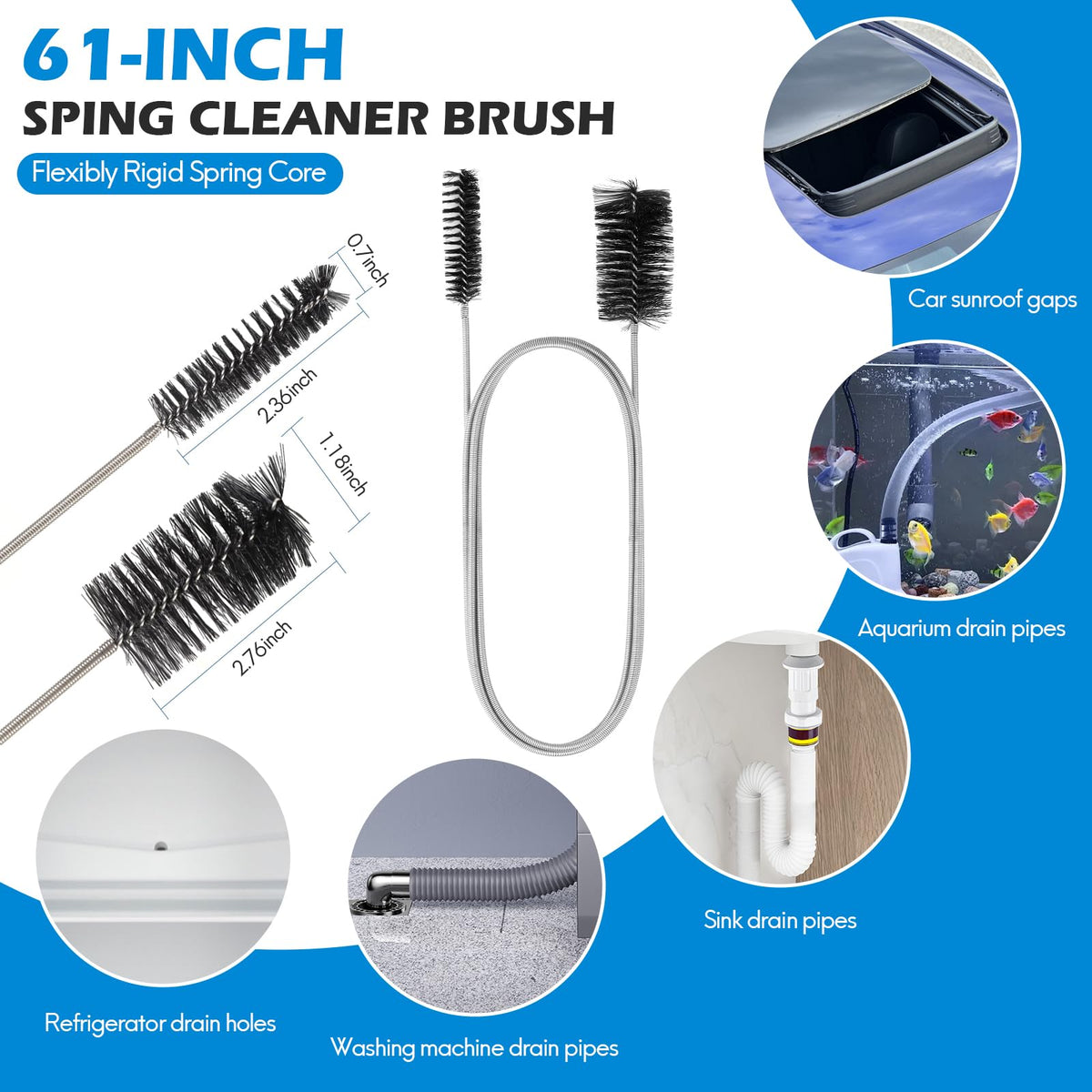 10 PCS Drain Snake Hair Drain Clog Remover Tool Set