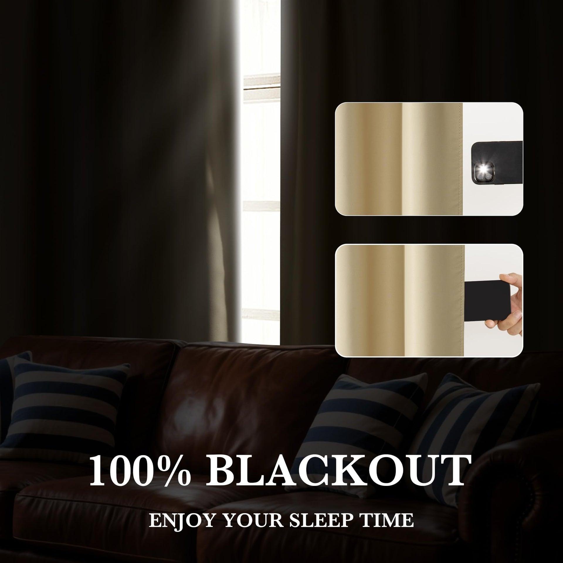 Bedroom Blackout Curtains 54 inches Long (2 Count)