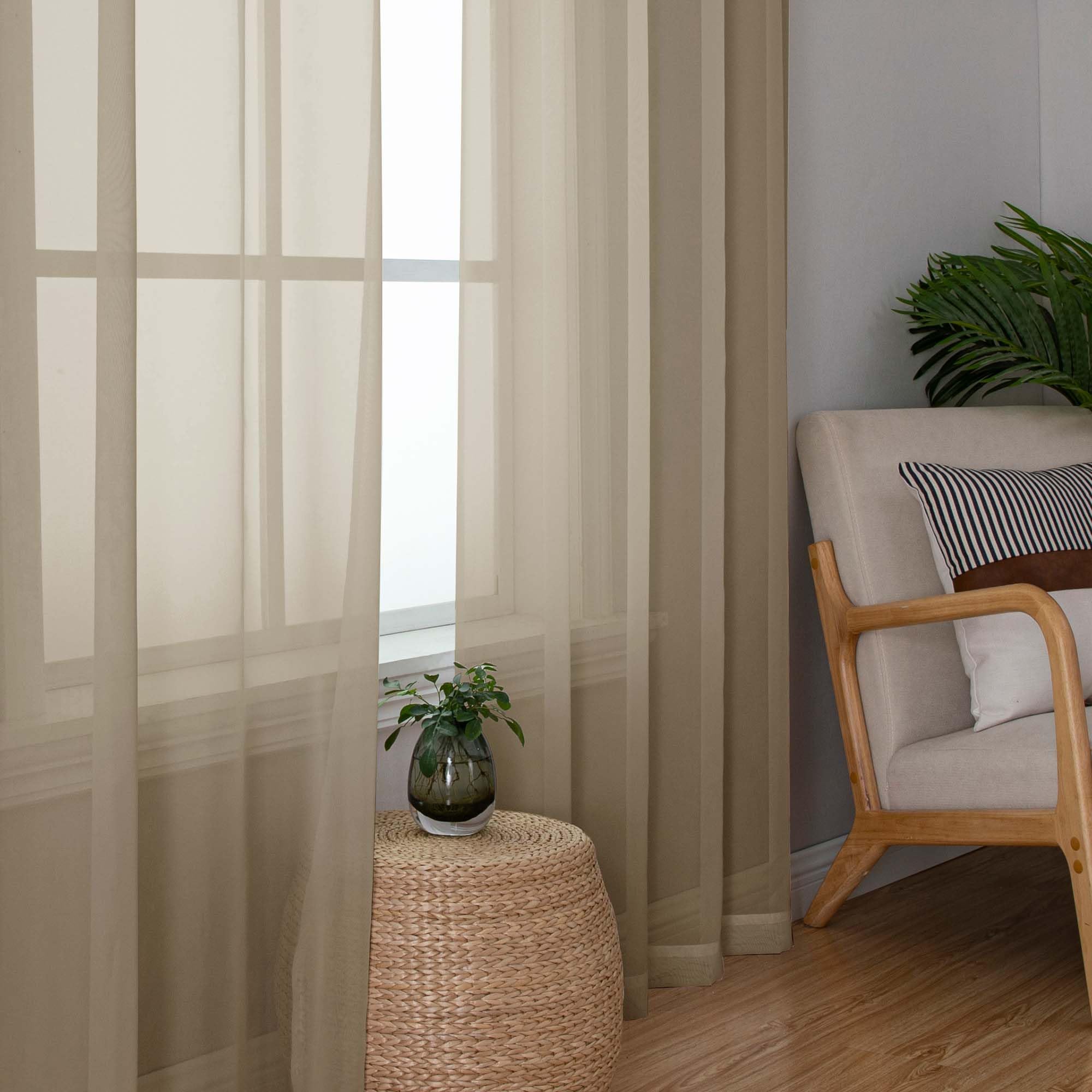 Taupe Sheer Curtains 78 Inches Long 2 Panels Set for Living Room (2 Count)