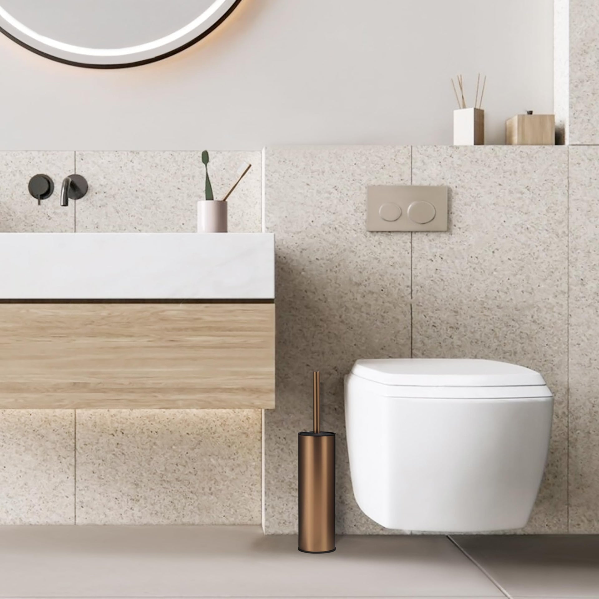 Rose Gold Toilet Brush and Holder