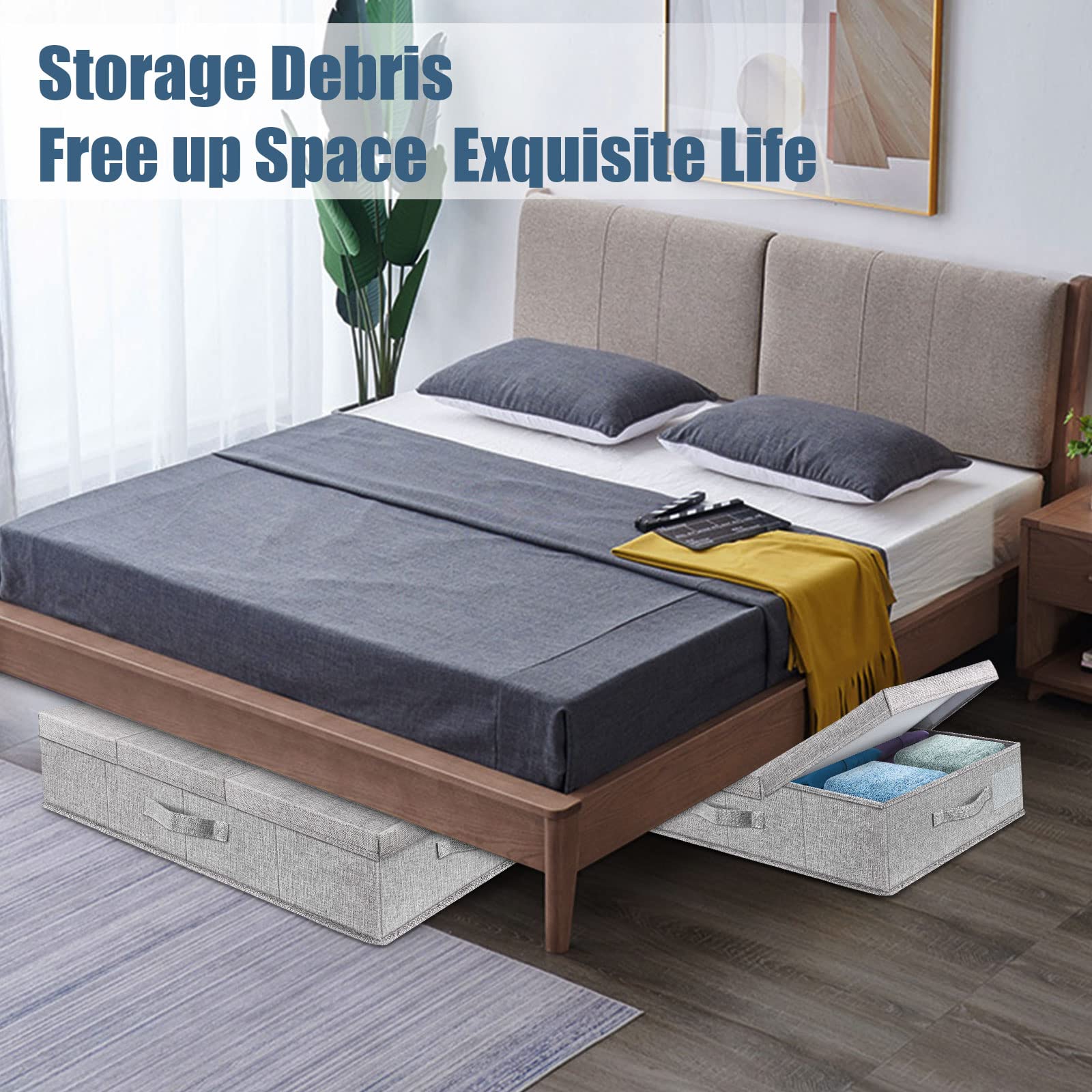2Pack Large Underbed Storage Containers Bin with Lids