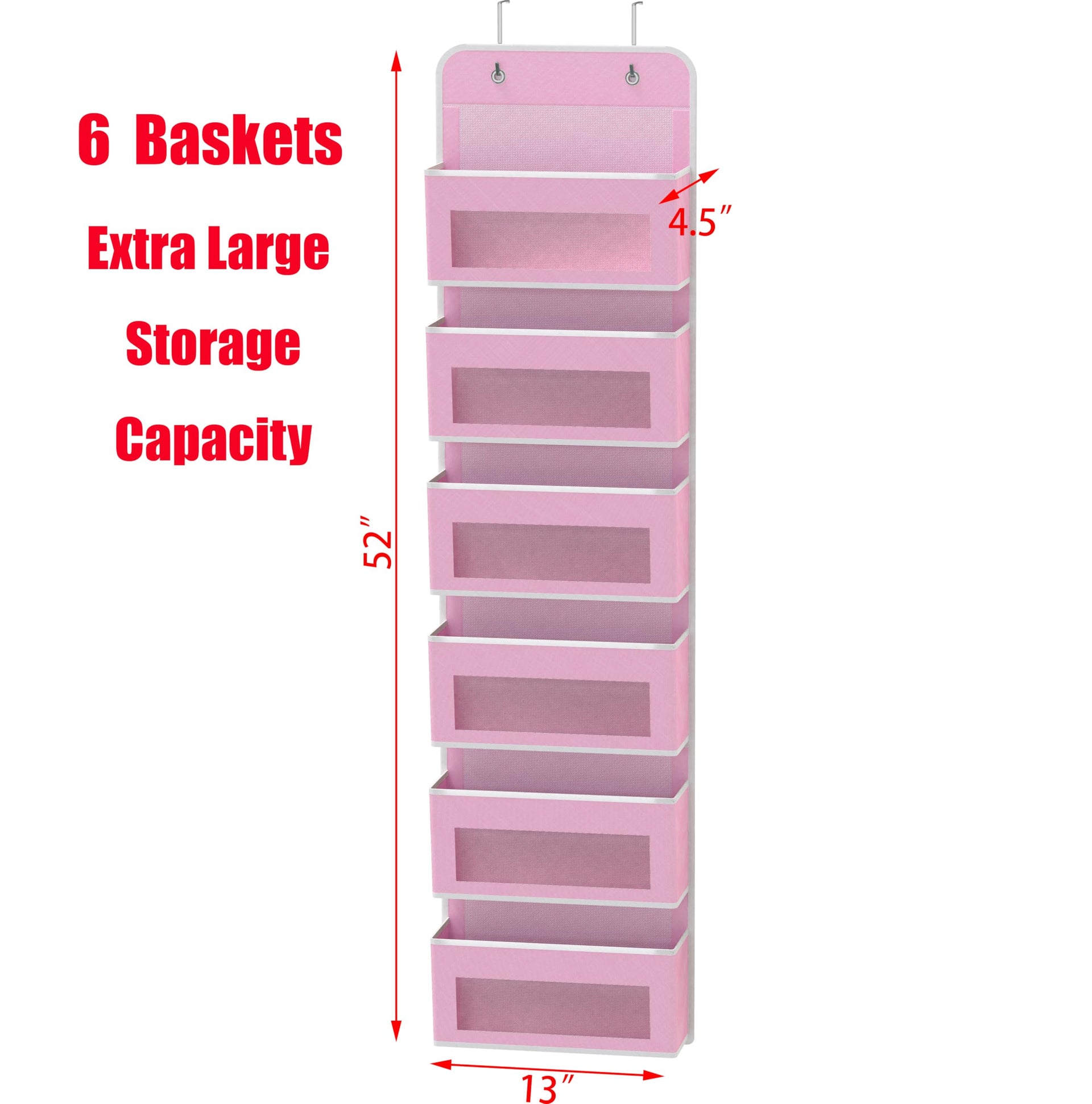 6 Clear Window Pocket Over Door Hanging Organizer