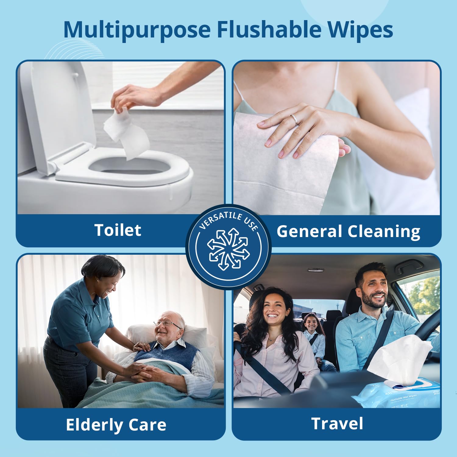 Flushable Wipes for Adults (48 Count)