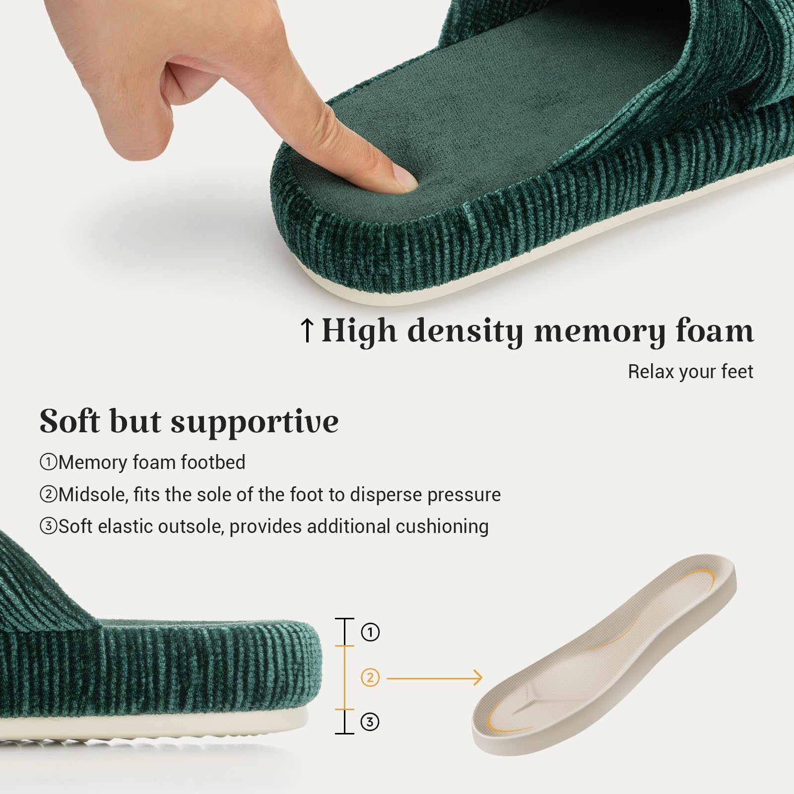 Slippers for Women Memory Foam House Bedroom Bow Crossbands Pearlescent Slipper Shoes Comfy Trendy Gift Slippers Green Size 9 10 8.5