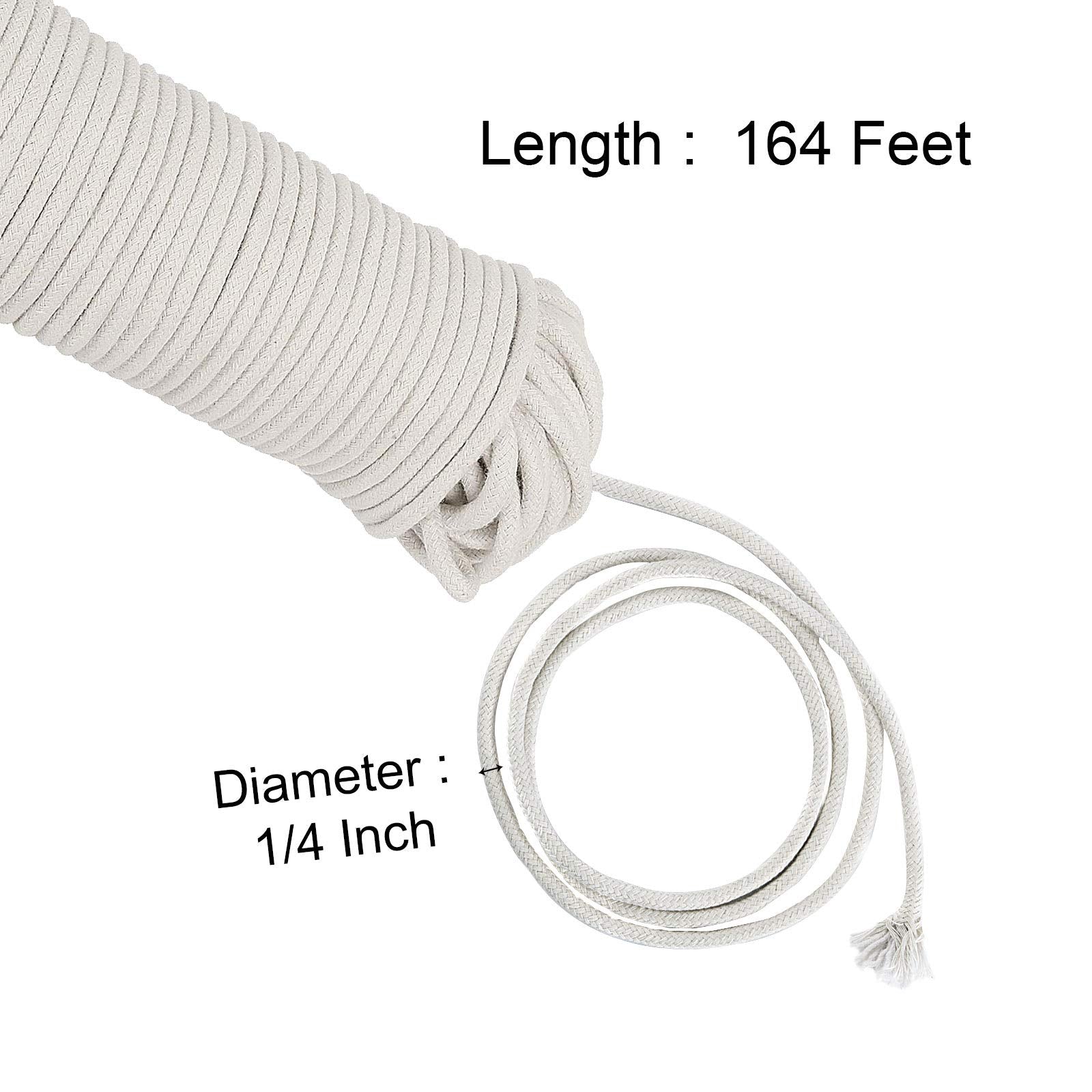 164 ft 1 4 in Natural Cotton Rope (164 Foot)