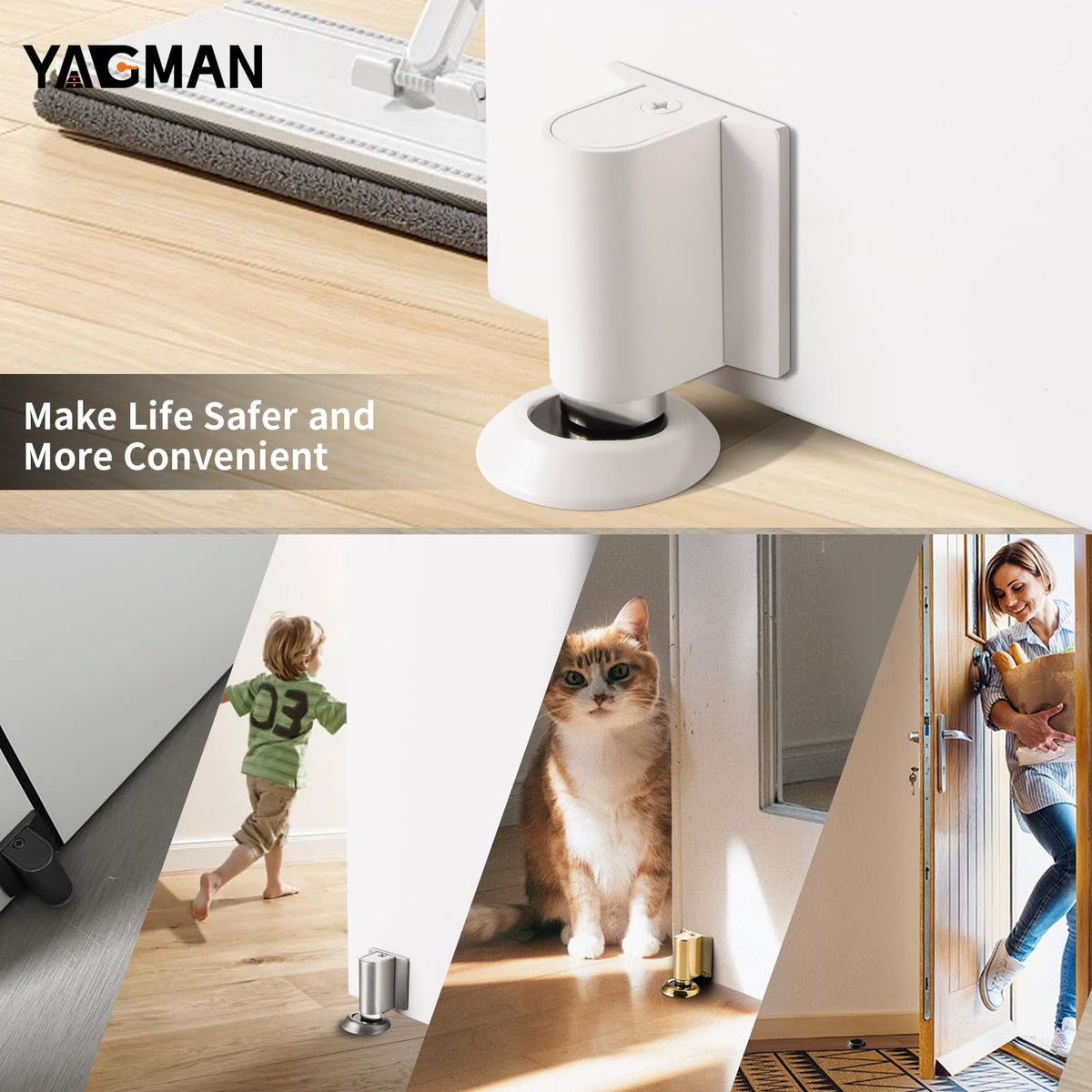 2 Pack Magnetic Door Stopper Floor Mount (2 Count)