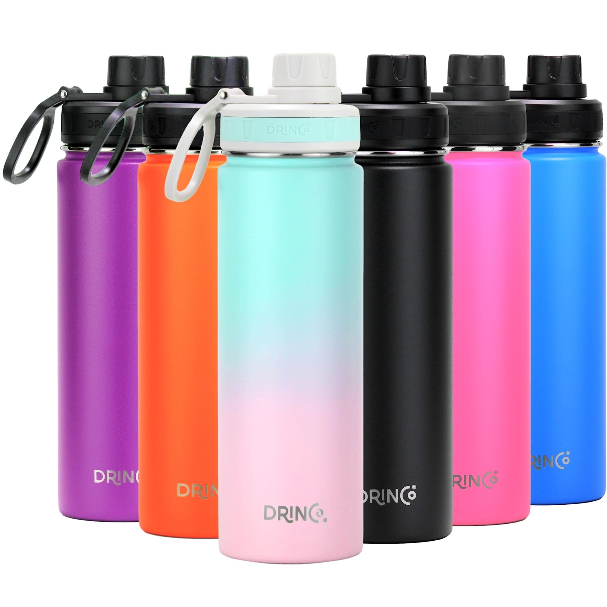 Stainless Steel Water Bottle Spout Lid Vacuum Insulated Double Wall Water Bottle Wide Mouth