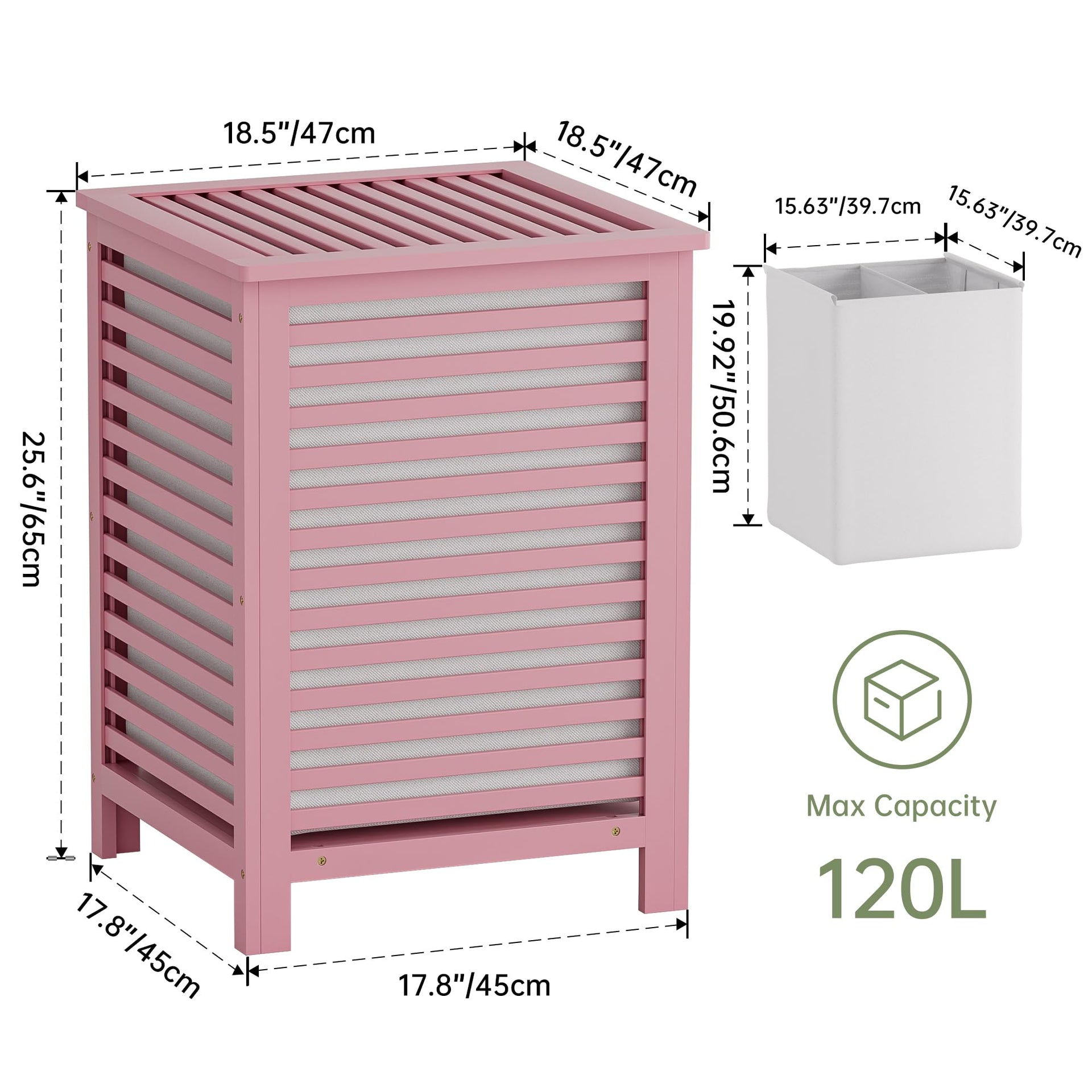 Double Laundry Hamper with Lid