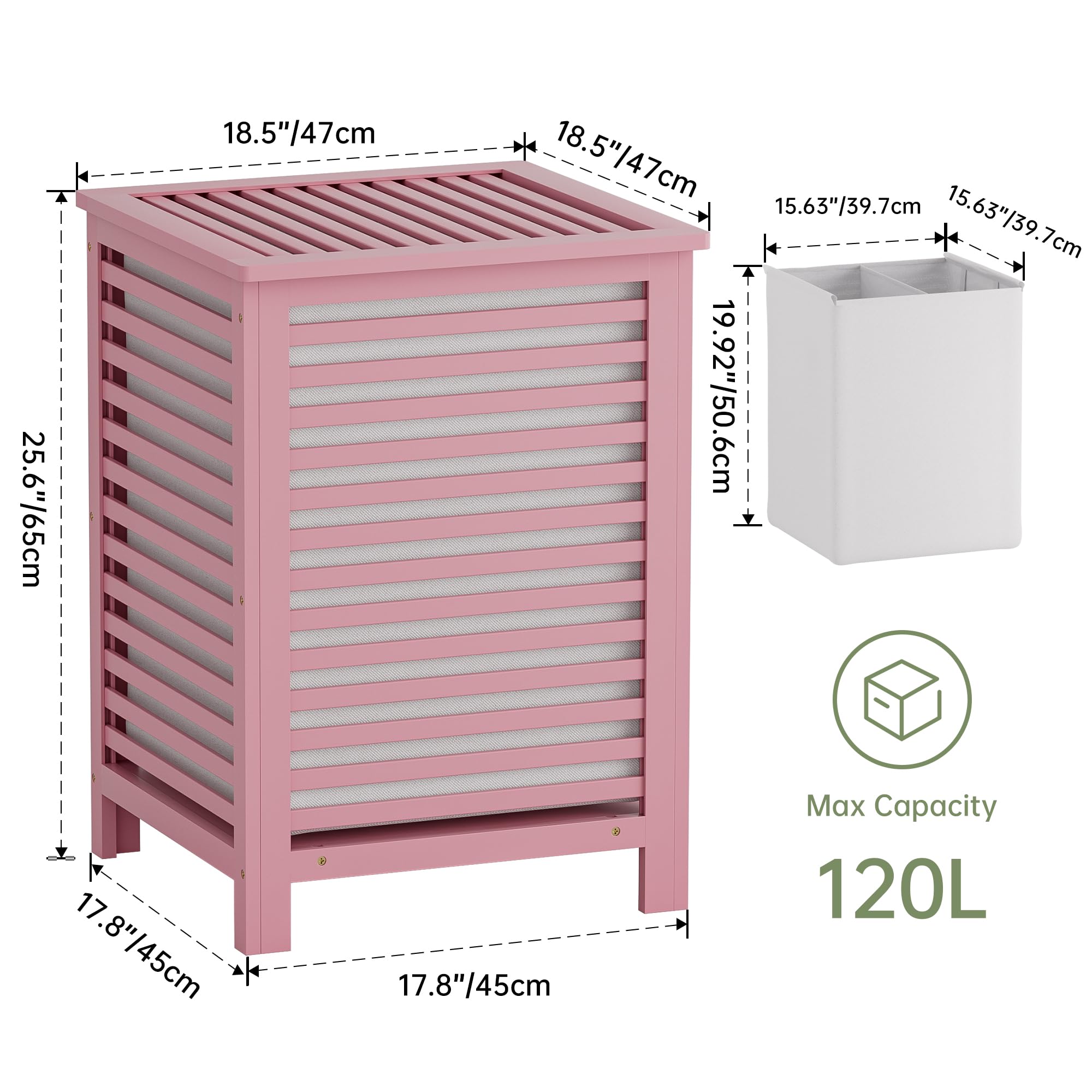 Double Laundry Hamper with Lid