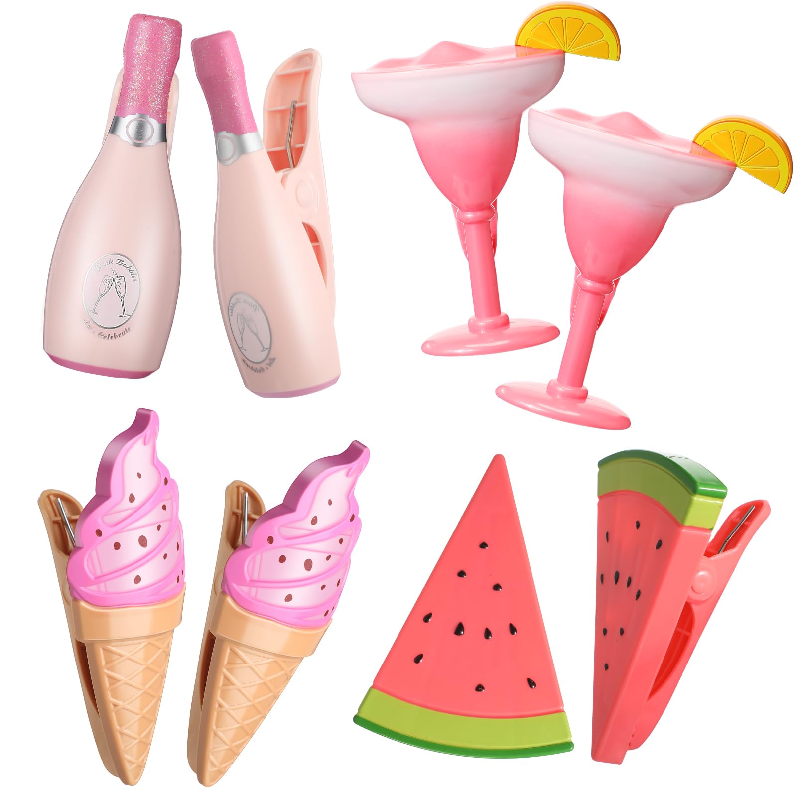 8 Pcs Beach Towel Clips Beach Chair Pool Clips for Chairs Plastic Windproof Holder Funny Decorative Clothespins for Patio Accessories Summer