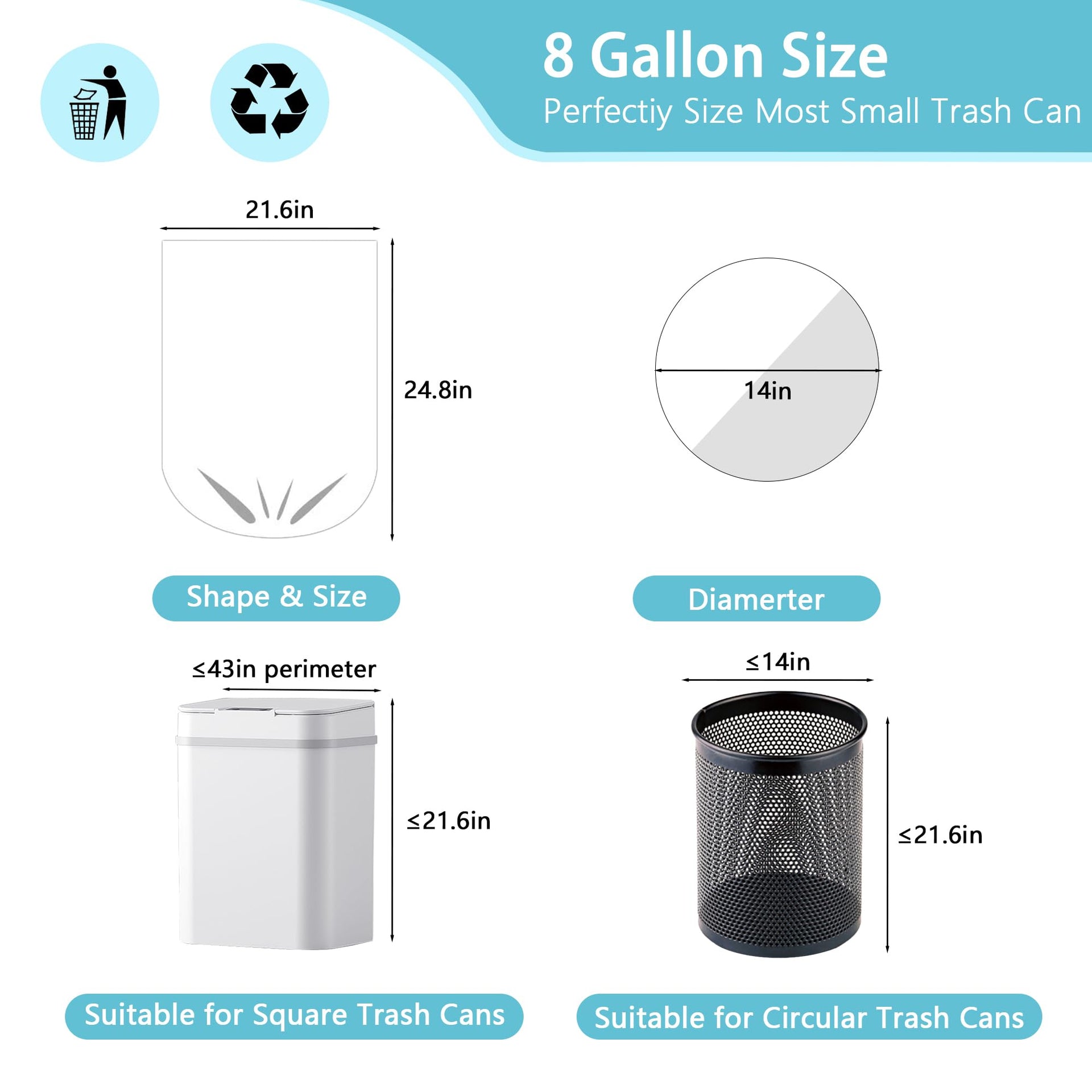 300 Count 7 9 Gallon Trash Bags