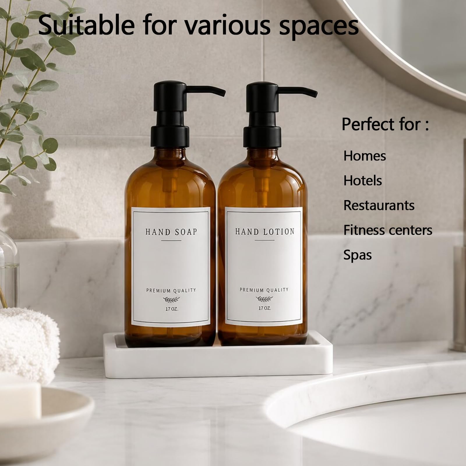 Thick Glass Soap Dispenser (2 Count)