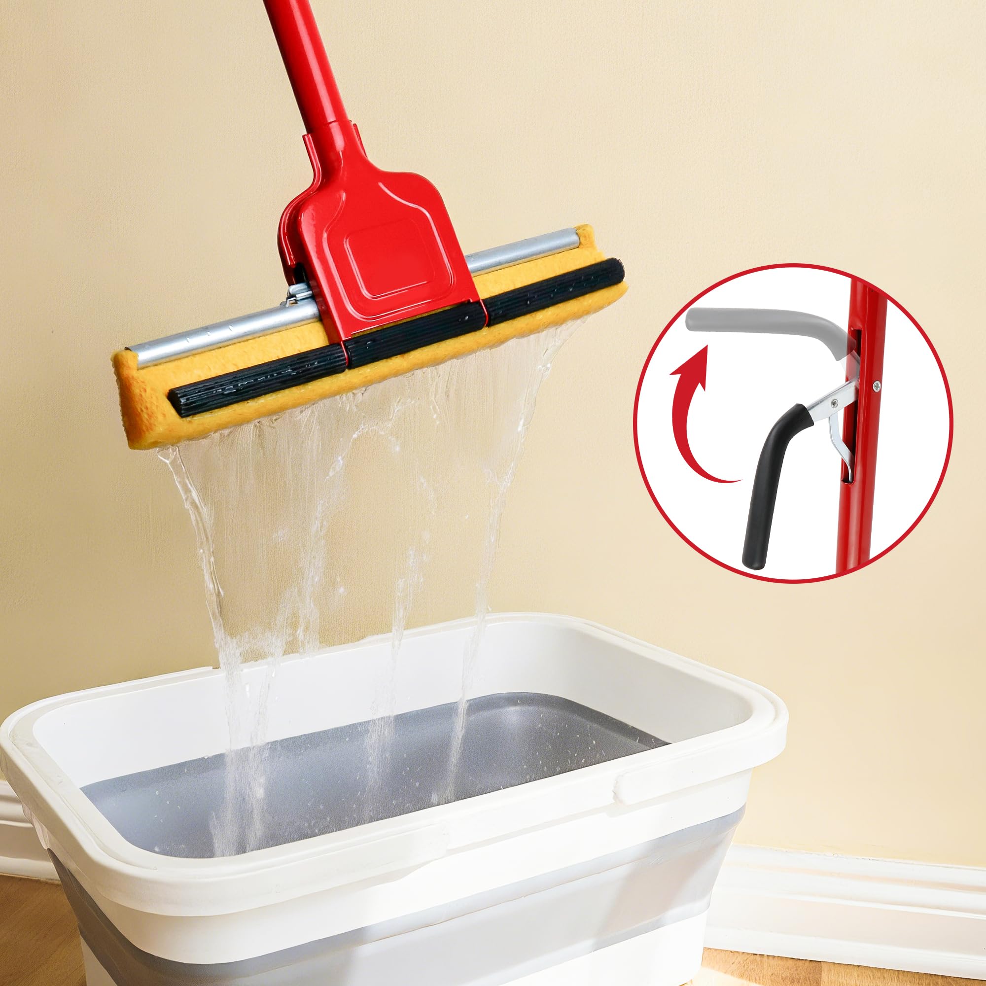 Cellulose Sponge Pop Up Sponge Mop with 2 Swop Roller Sponge mop Suitable for Wood