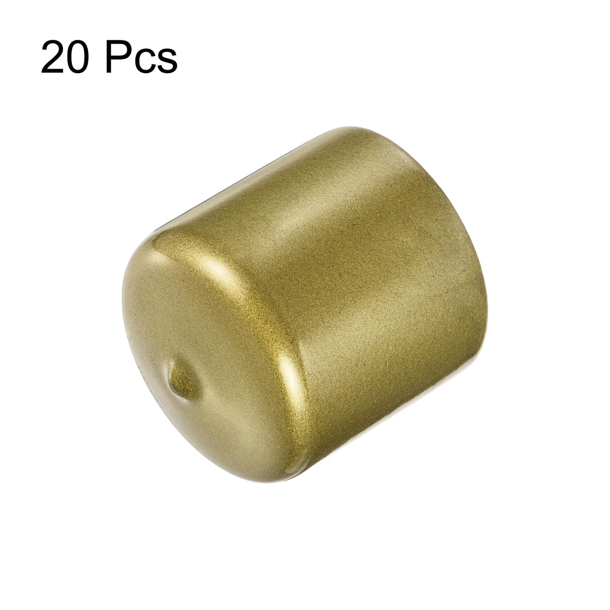 20pcs Rubber End Caps 40mm ID Vinyl Round Tube Bolt Cap Cover Thread Protectors Gold
