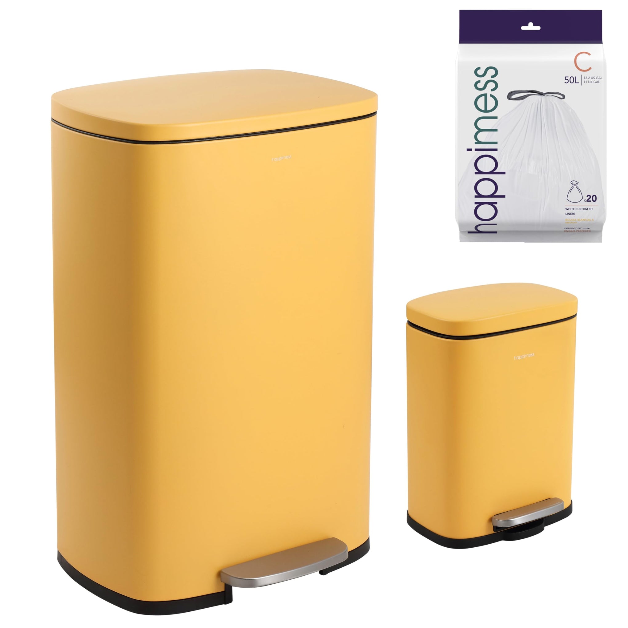 Connor 2 Piece Iron Trash Can (2 Count)
