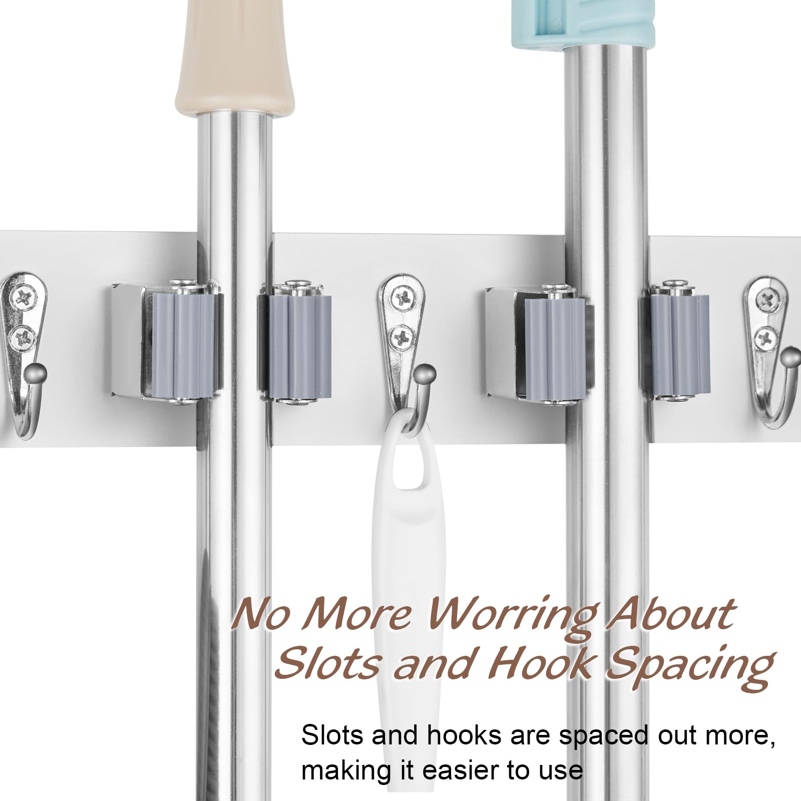2 Pack Mop Broom Holder Wall Mount