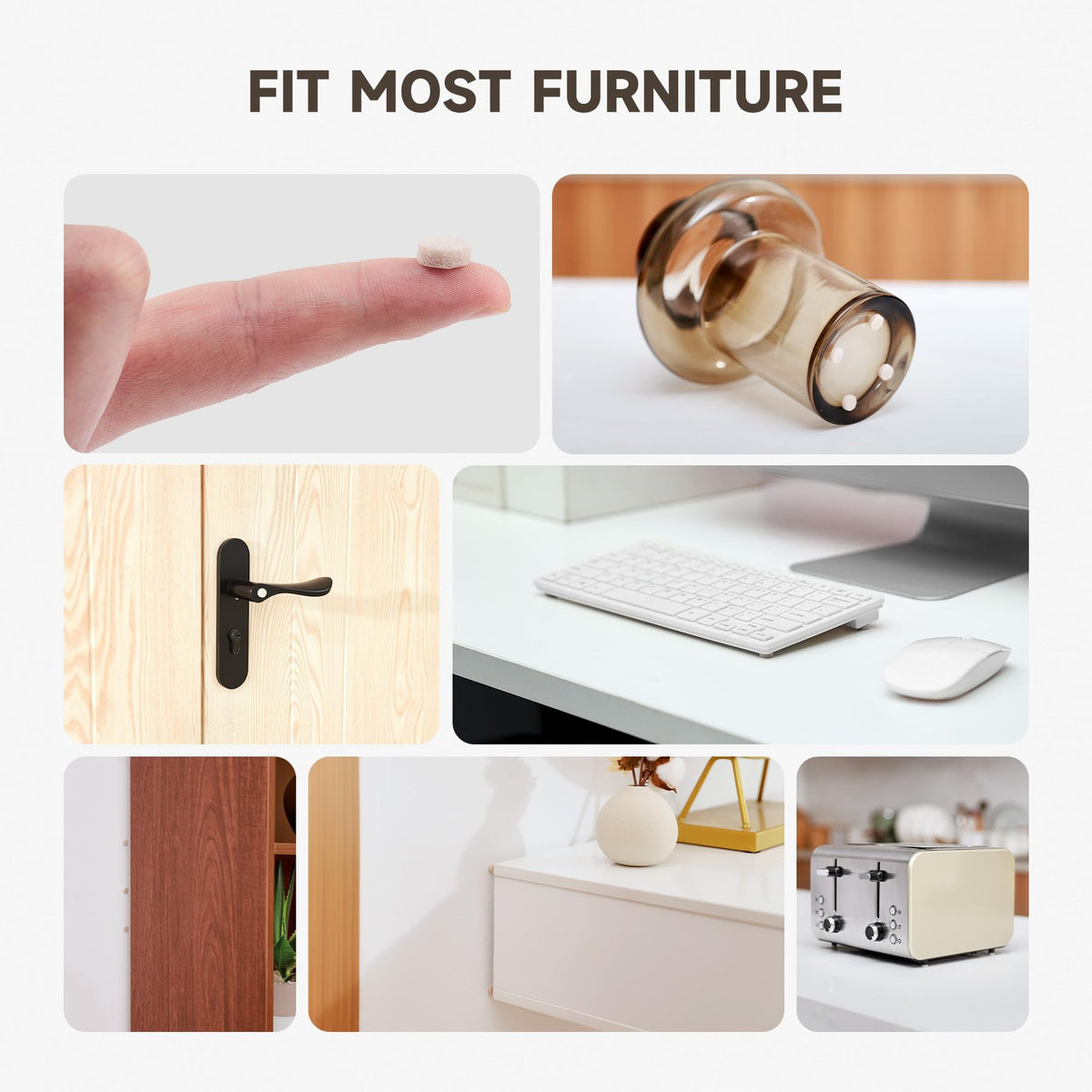 100pcs Felt Cabinet Door Bumpers (100 Count)