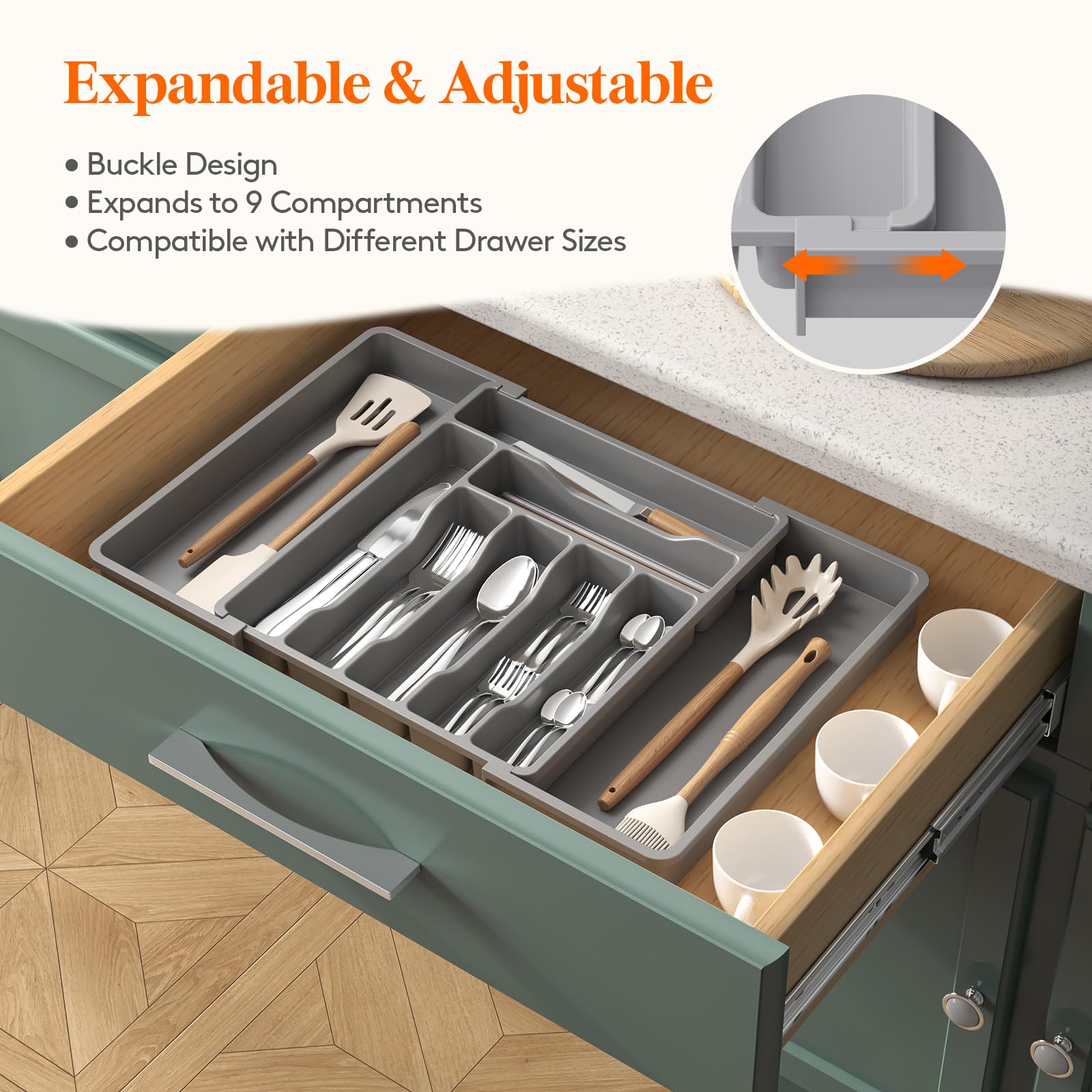 Utensil Organizer for Kitchen Drawer