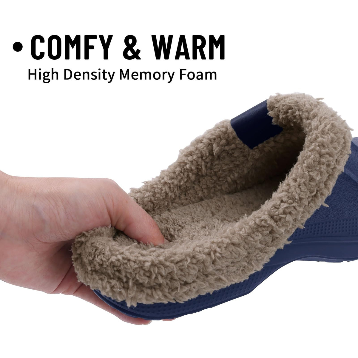 Fur Lined Clogs for Women & Men Fuzzy Slippers with Memory Foam