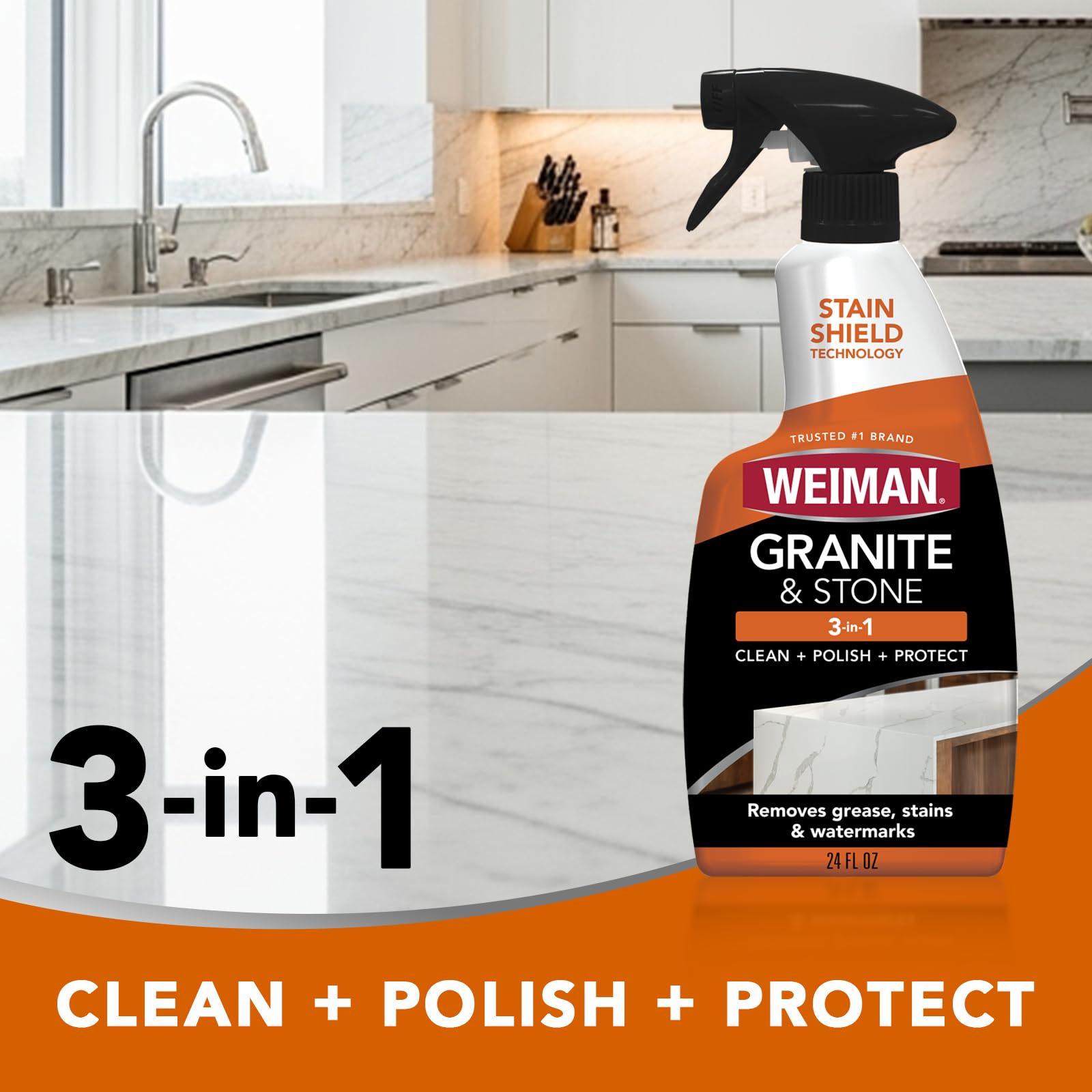 Stone & Granite Countertop Cleaner and Sealer Kit (48 Fl Oz)