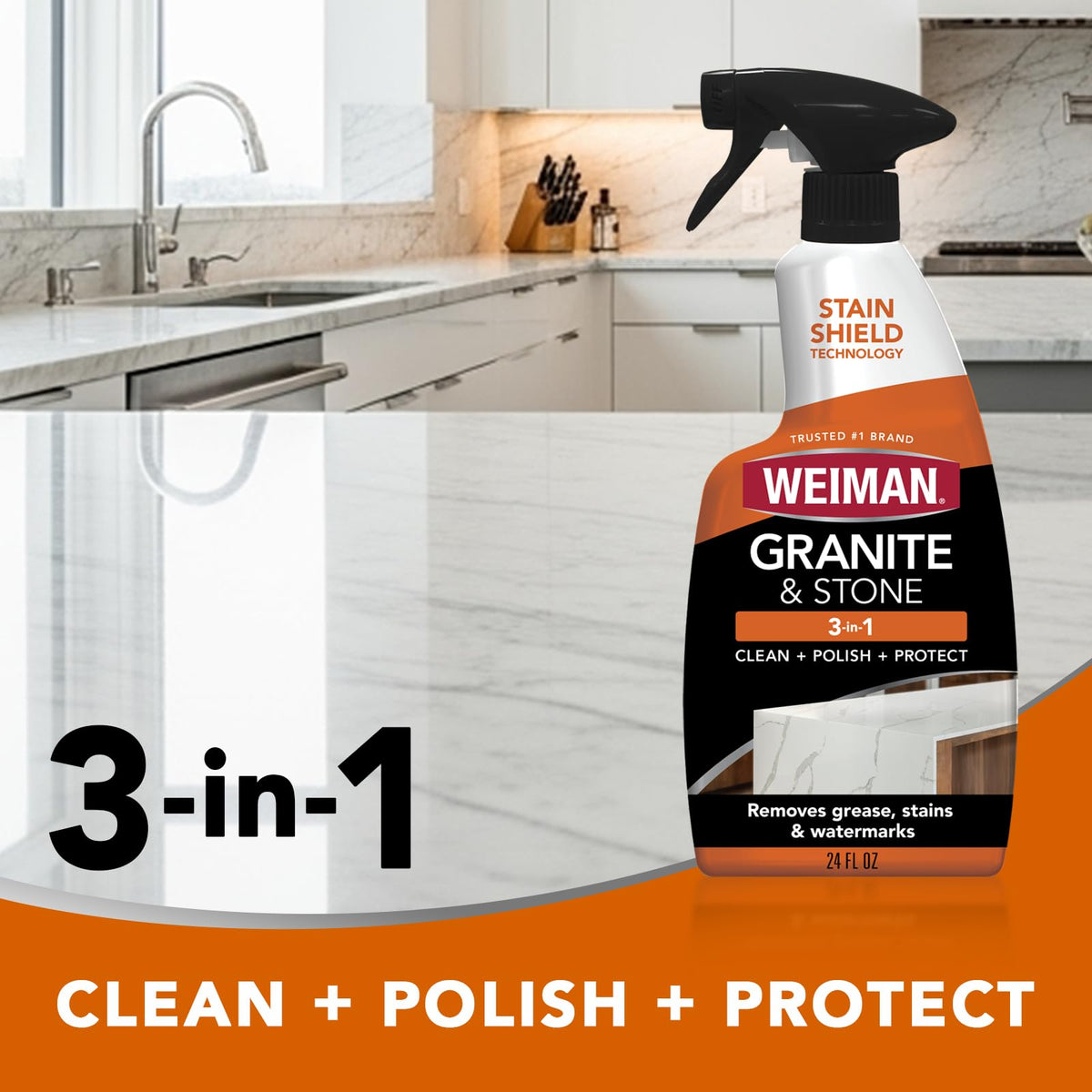 Stone & Granite Countertop Cleaner and Sealer Kit (48 Fl Oz)