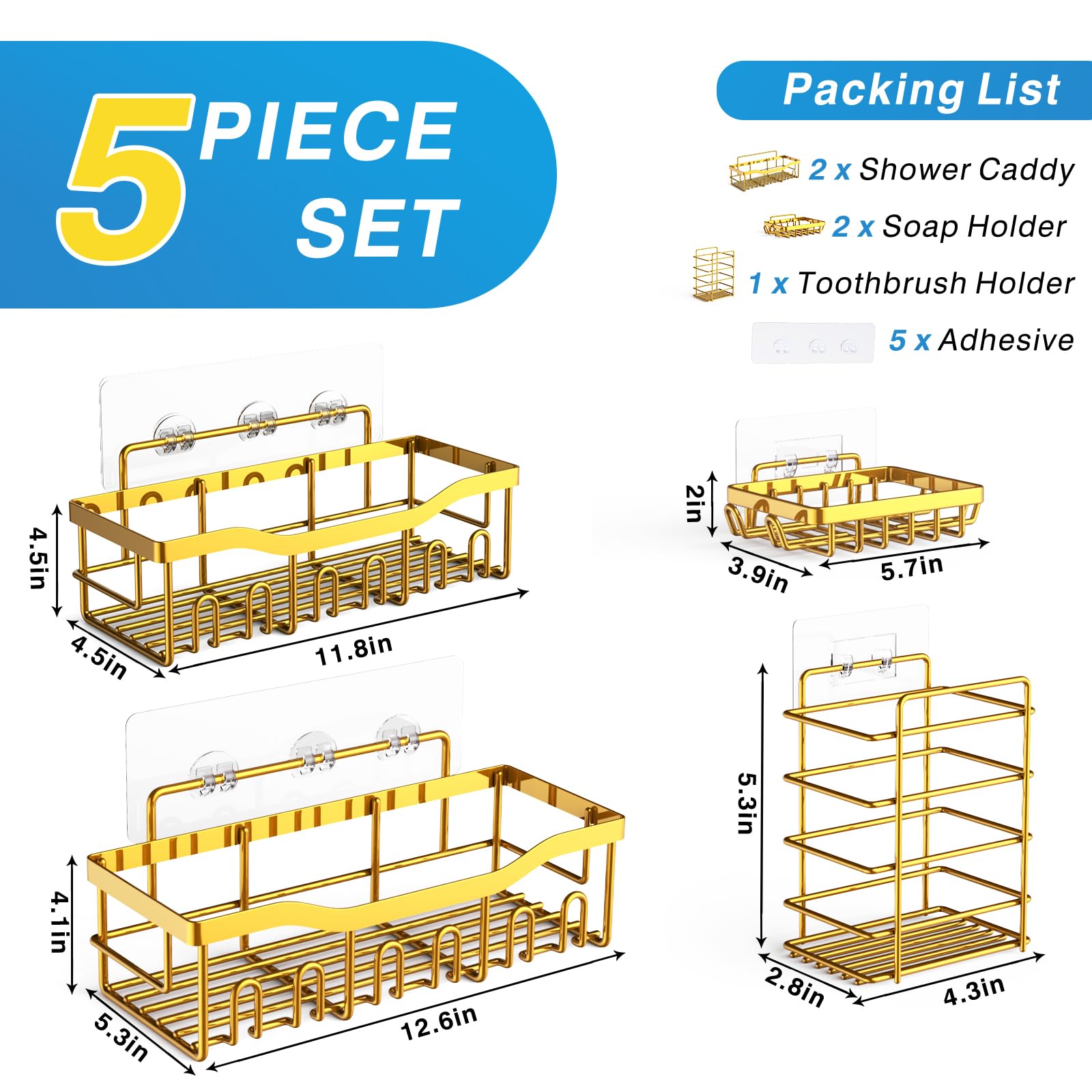 Shower Caddy 5 Pack