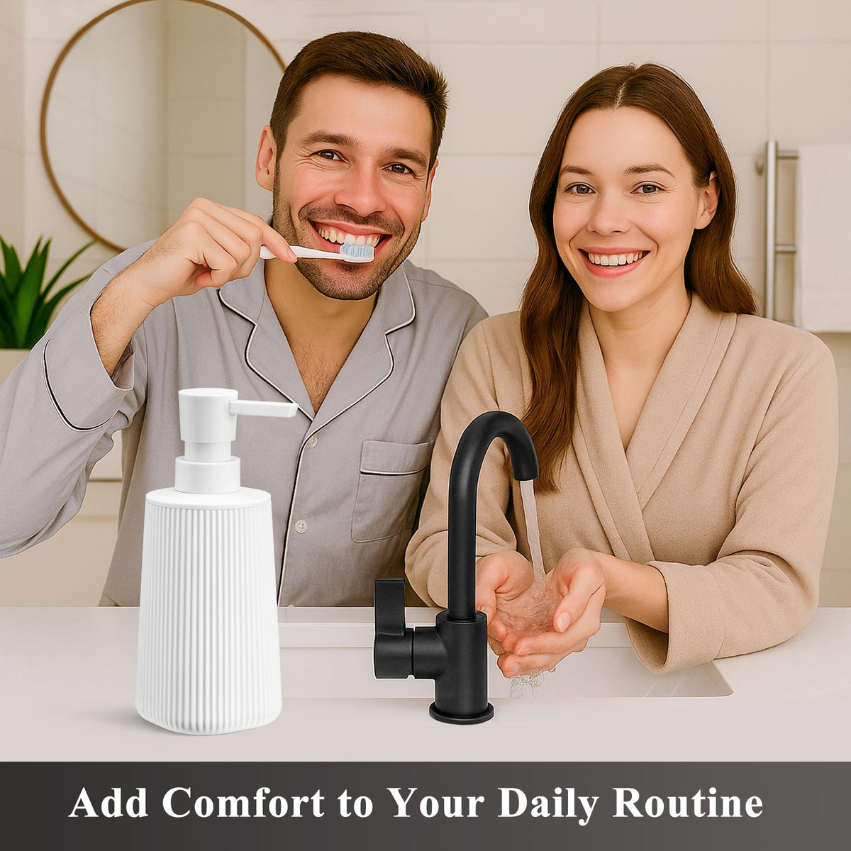 White Hand Soap Dispenser for Bathroom and Kitchen