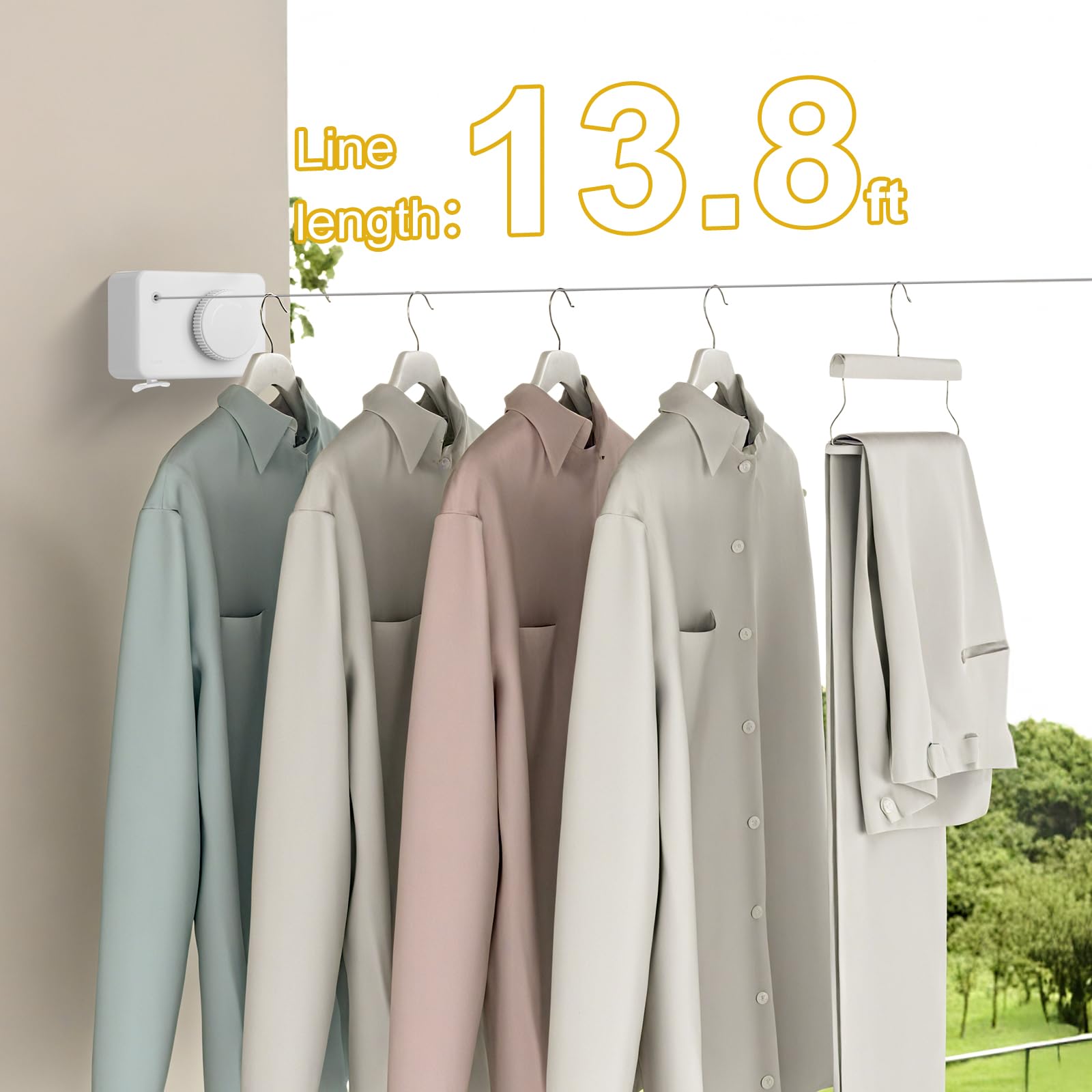 Retractable Clothesline Indoor (13.8 Foot)