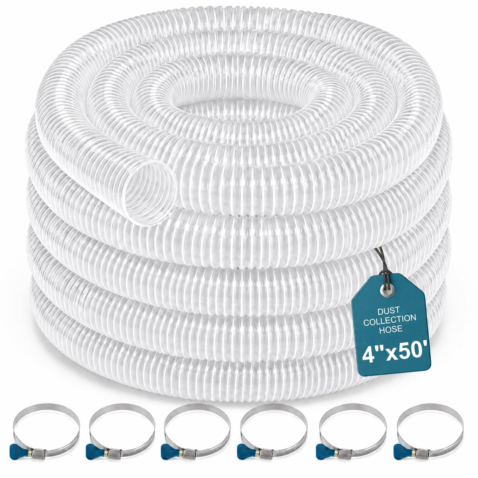 Heavy Duty PVC Dust Collection Hose 4" x 50'