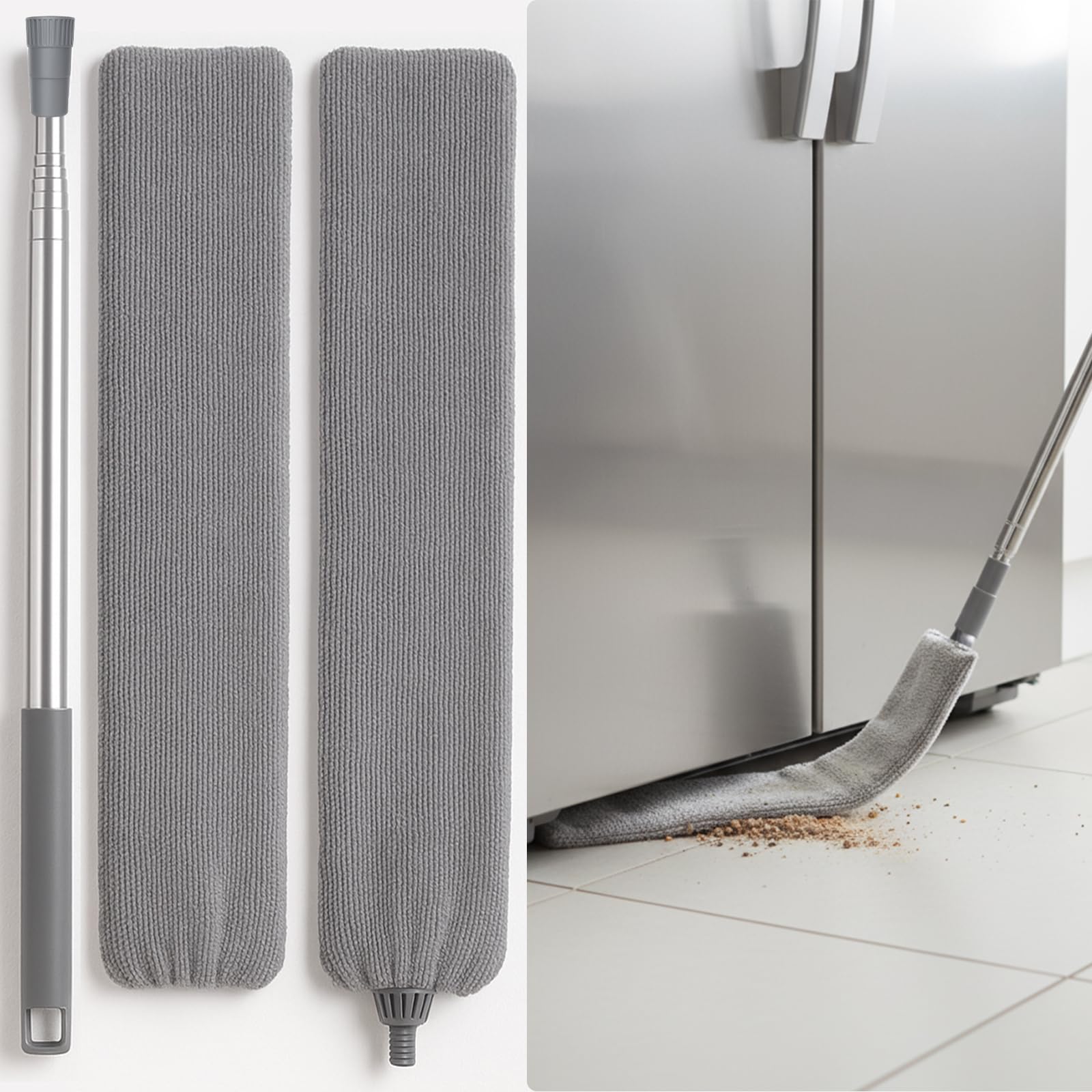 Flat Gap Dust Cleaner with Extendable Pole