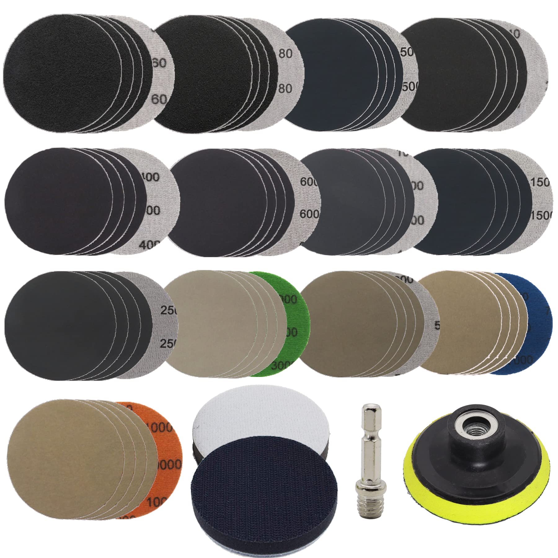 65pcs Sandpaper 3Inch Sanding Disc 60 (65 Count)