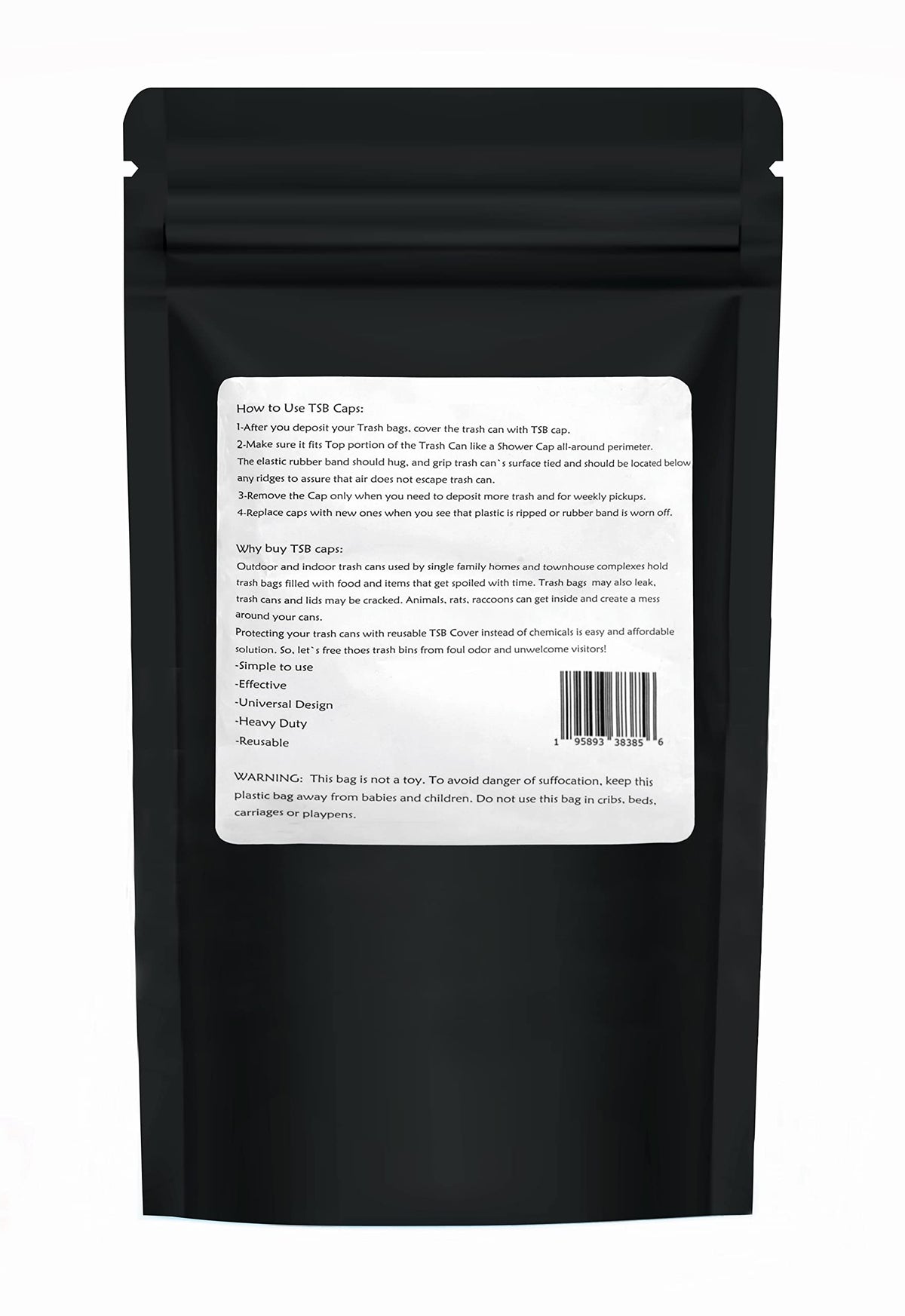 Trash Can Smell Eliminator Cover Odor Eliminating Bag Lemon Scented Durable Chemical Free 64 Gallon 3 Pack (3 Count)