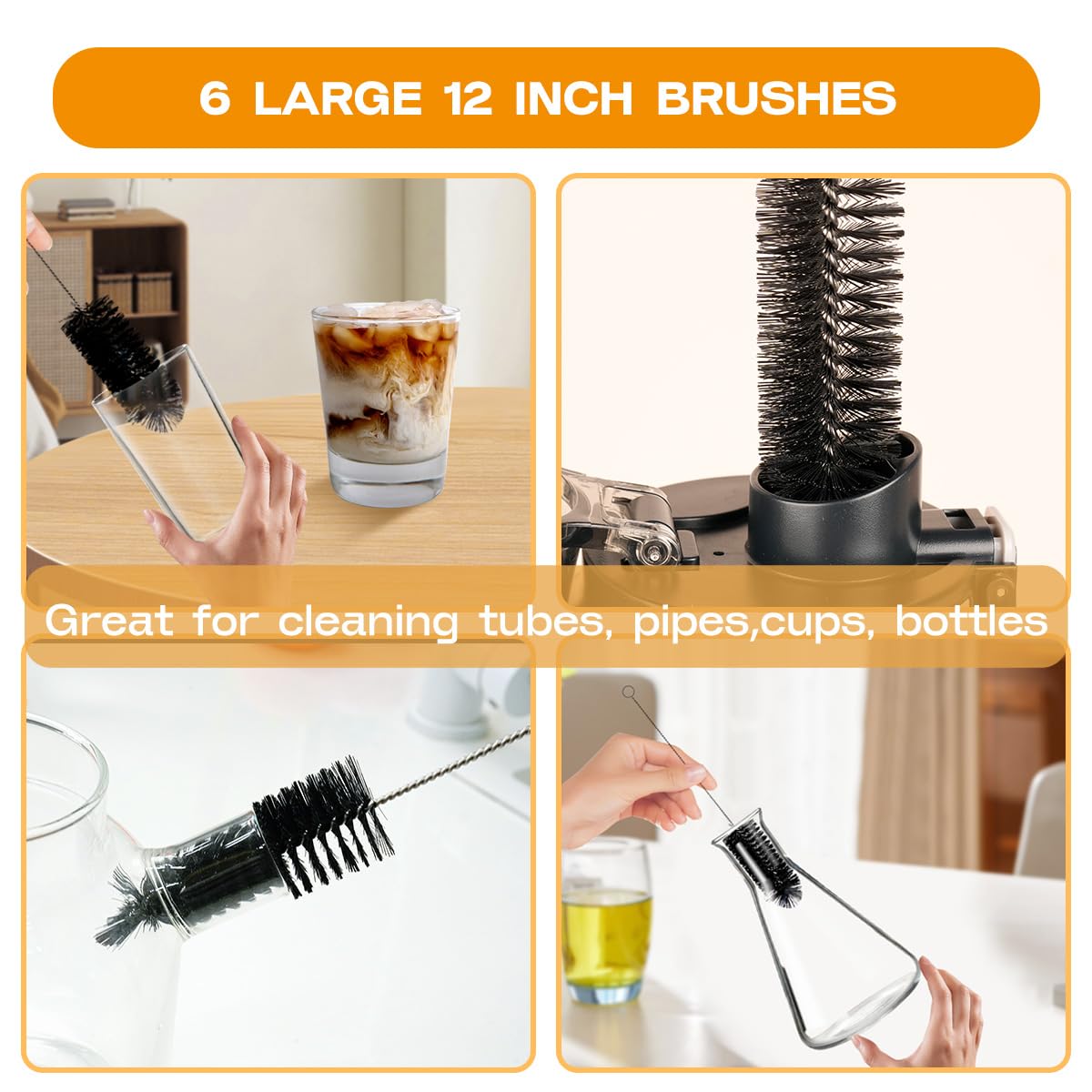 Straw Cleaner Brush Set 6 Pieces (6 Count) - ModHome Supplies