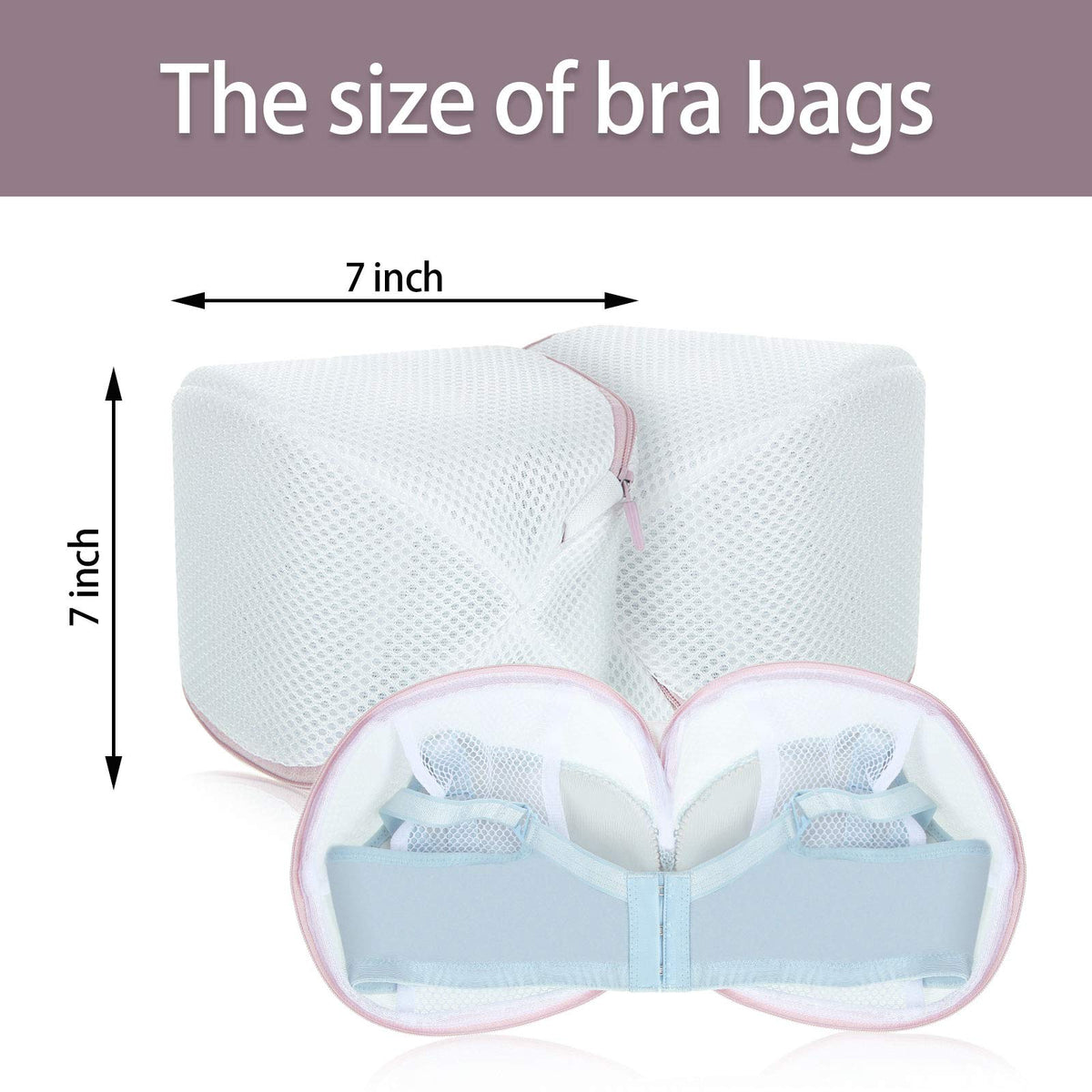 6 Pcs Bra Washing Bag for Laundry Storage Women 7.87 Inch Pink (6 Count)