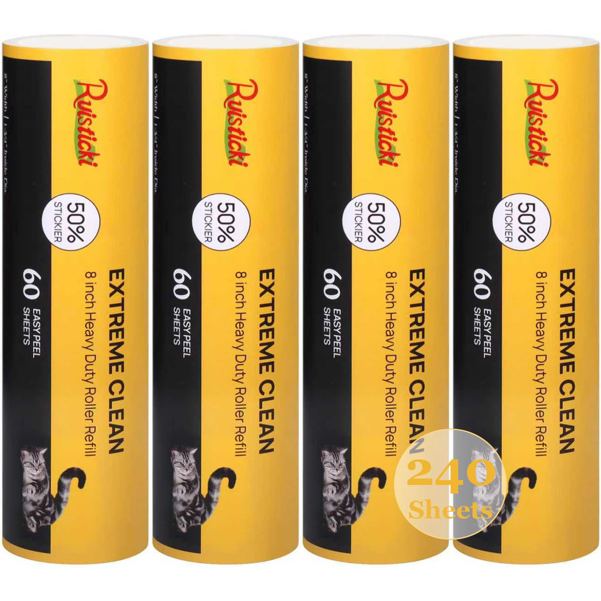 50% Stickier Large Surface Roller Refill for Scotch (240 Count)