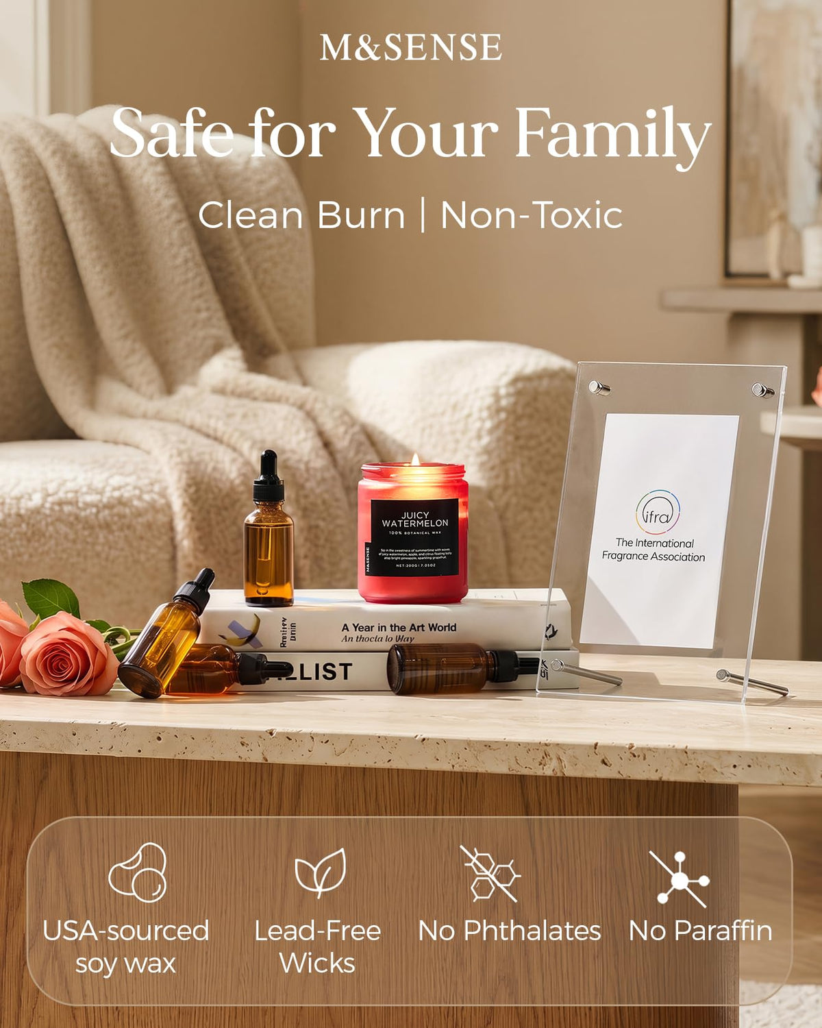 Juicy Watermelon Scented Candles for Home (7.05 Ounce)