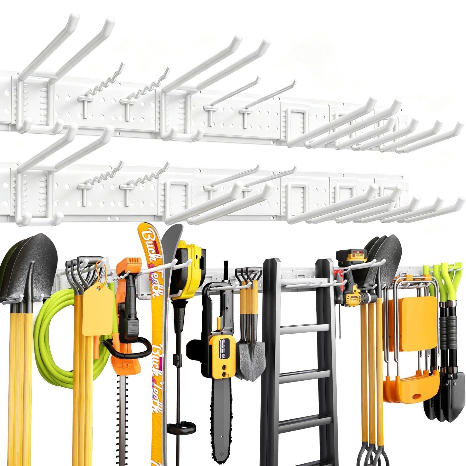 Garage Tool Organizer Wall Mount 99 inches with 18 Adjustable Heavy