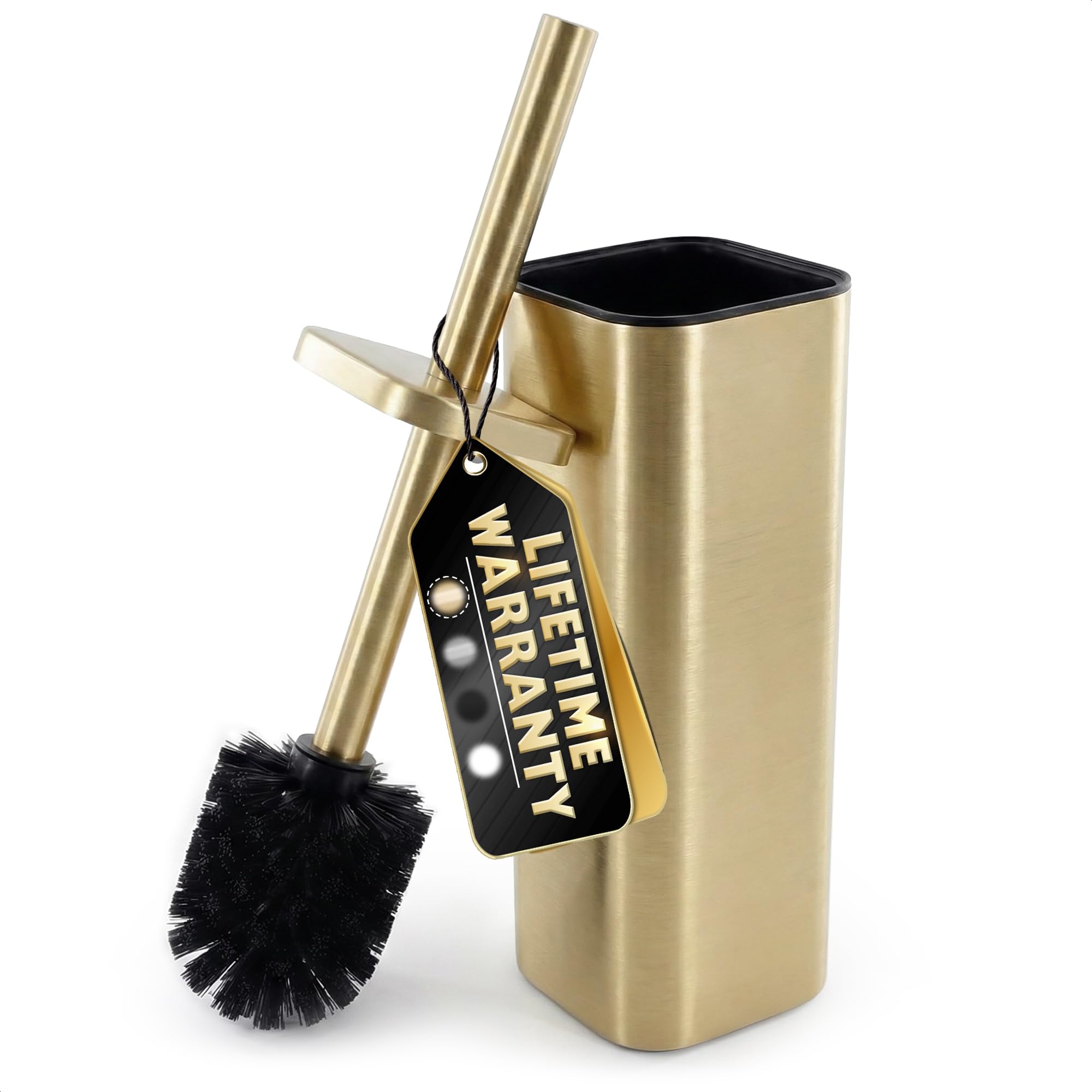 Gold Toilet Brush and Holder Set