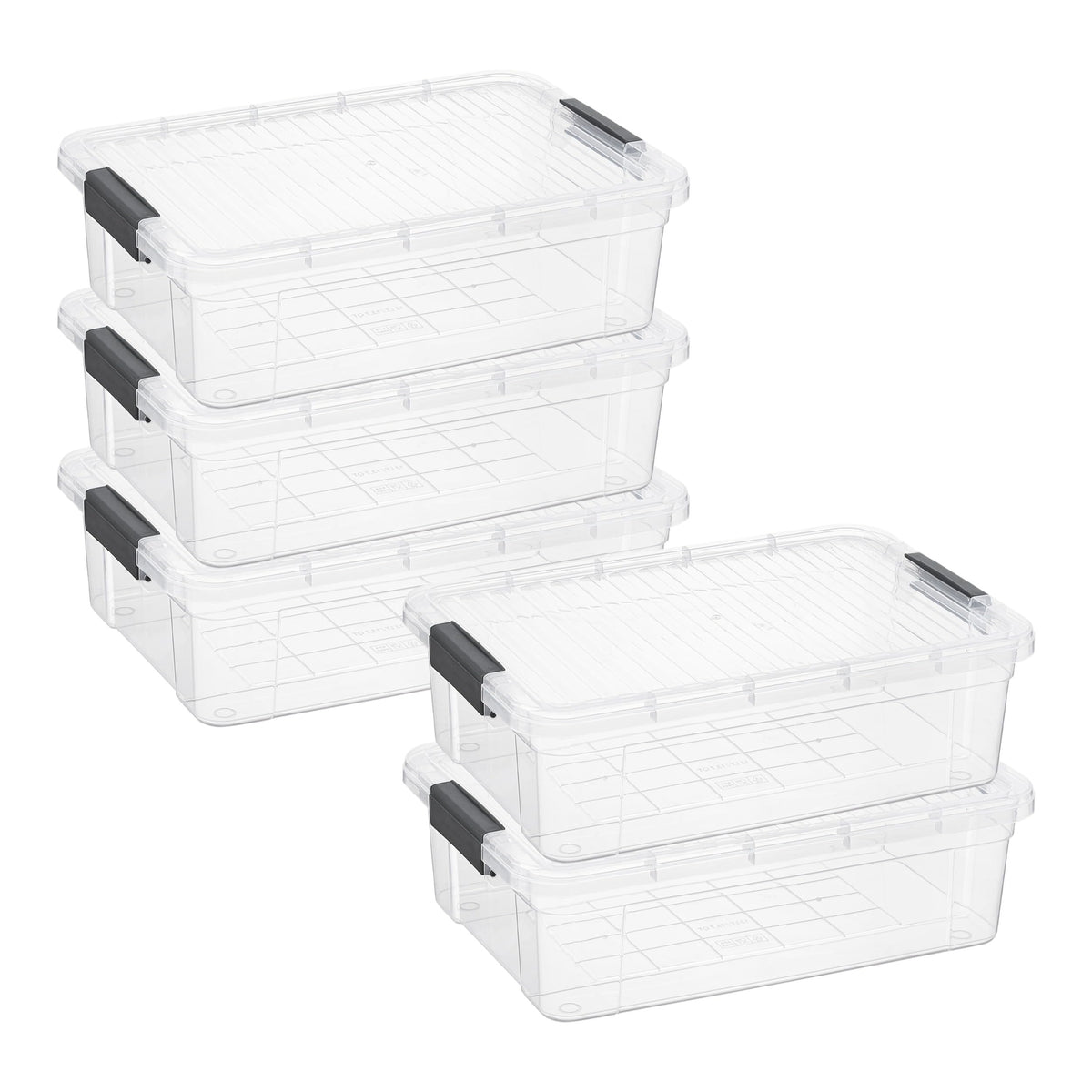 13.7 Quart Clear Plastic Storage Bin with Lid (5 Count)