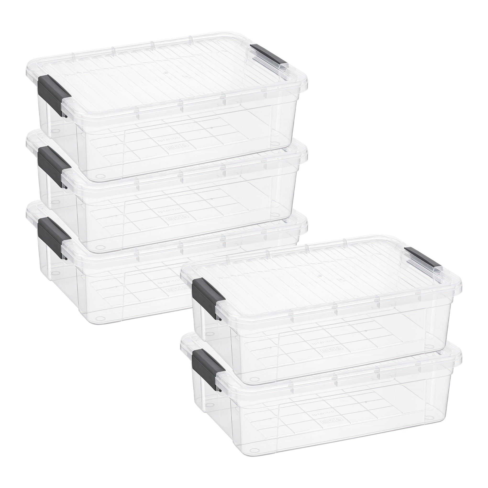 13.7 Quart Clear Plastic Storage Bin with Lid (5 Count)