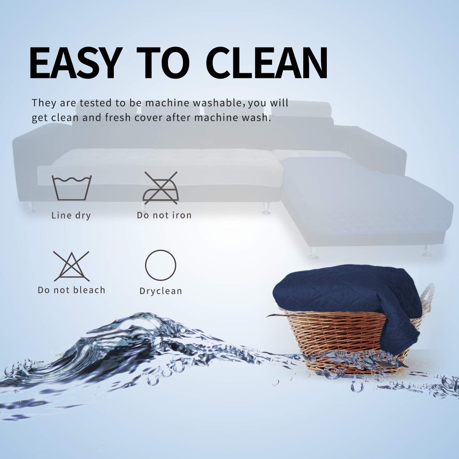 Sectional Couch Covers for Dogs L Shape Sofa Cover Reversible Sofa Slipcover Chaise Lounge Cover Furniture Protector Cover for Pets Dog Cat