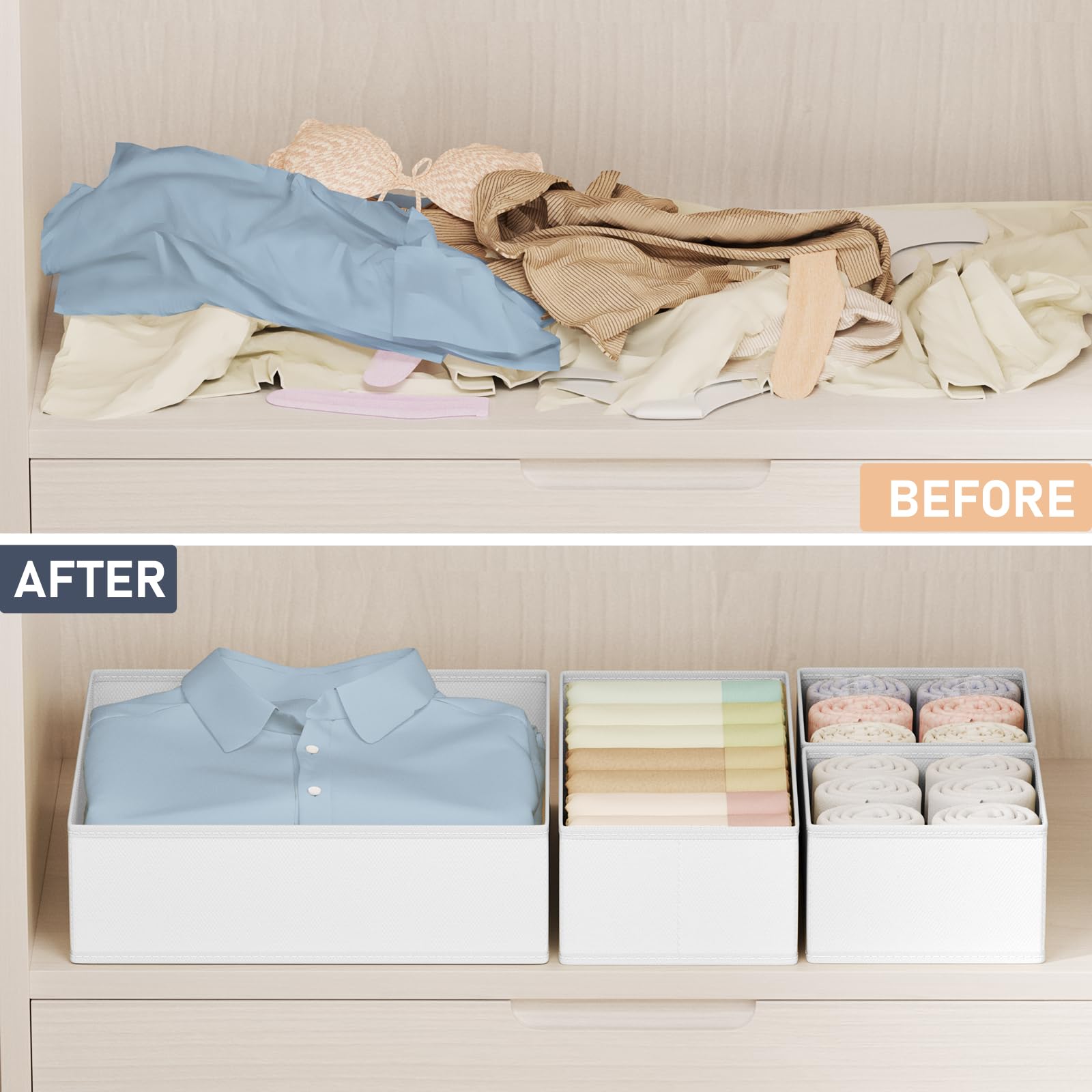Drawer Organizer Clothes Storage (24 Count)
