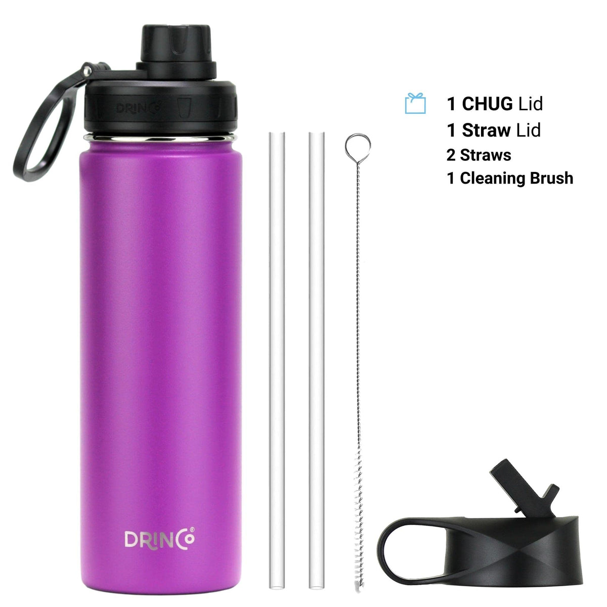 Stainless Steel Water Bottle Spout Lid Vacuum Insulated Double Wall Water Bottle Wide Mouth