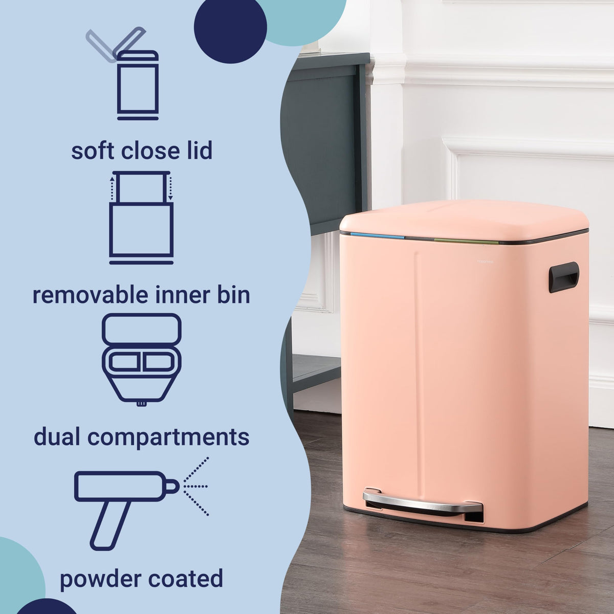 Marco 10.6 Gal Double Bucket Step Trash Can
