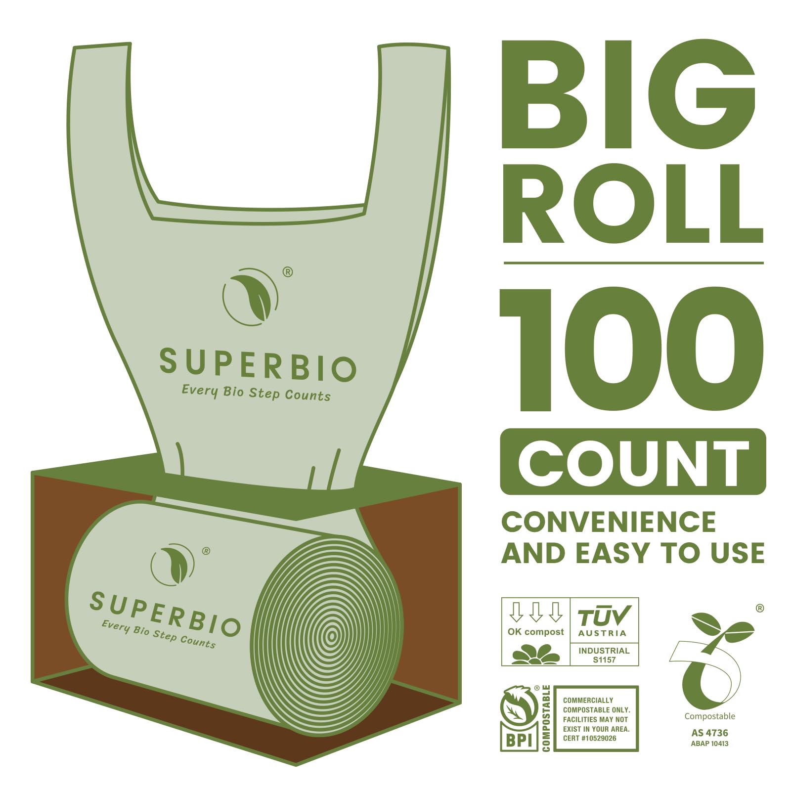 2.6 Gallon Compostable Bags (200 Count)