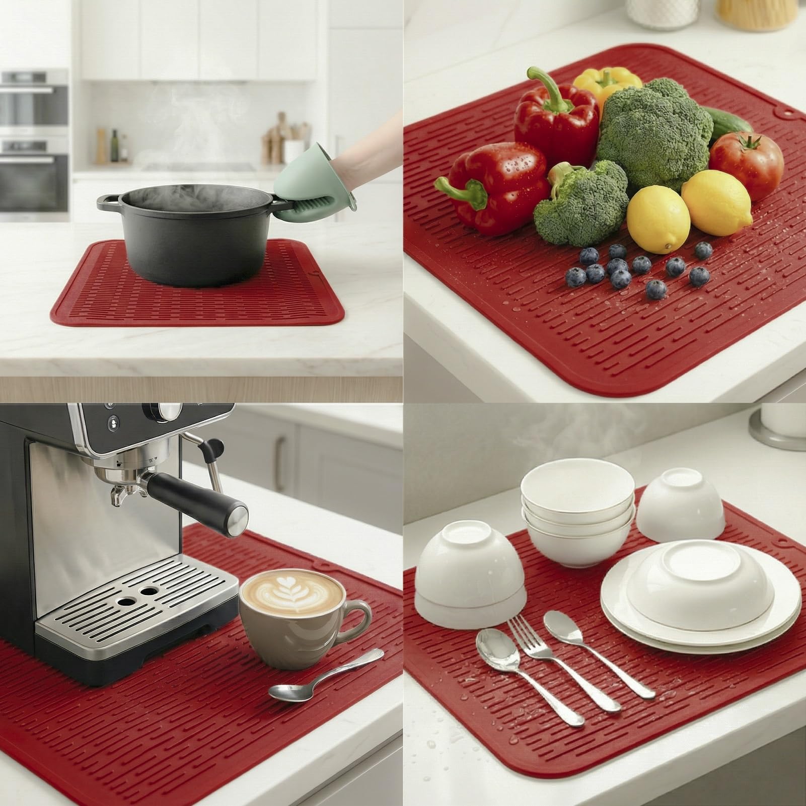 Silicone Dish Drying Mat for Multiple Usage