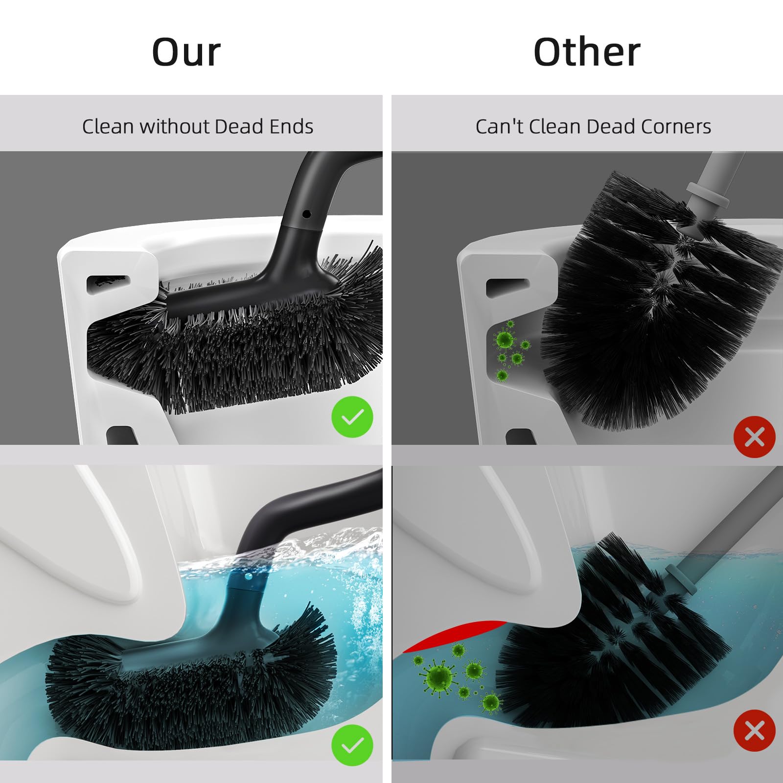 Toilet Bowl Brush Holder Set